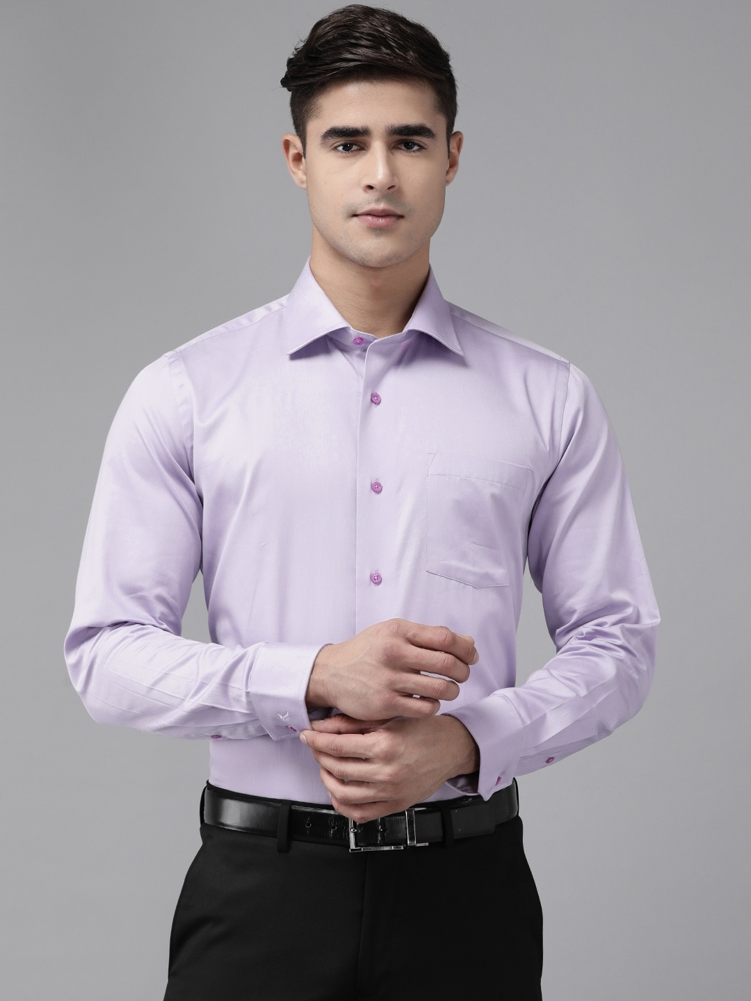 

Blackberrys Men Pure Cotton Opaque Formal Shirt, Lavender