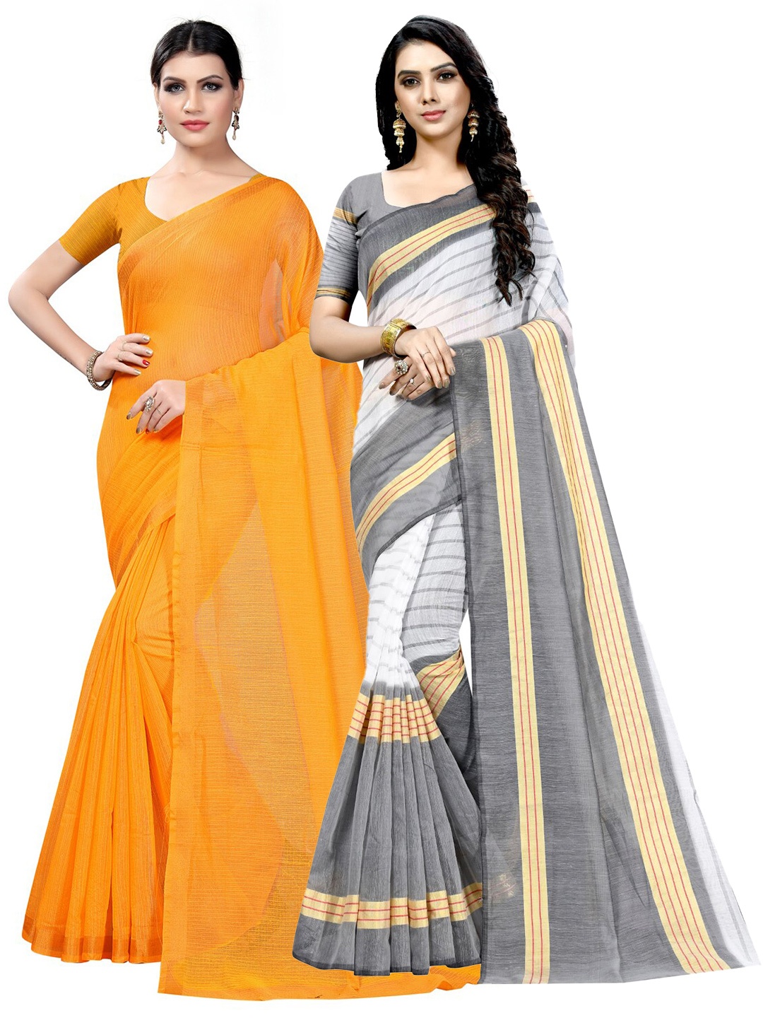 

SAADHVI Selection Of 2 Ilkal Sarees, Mustard