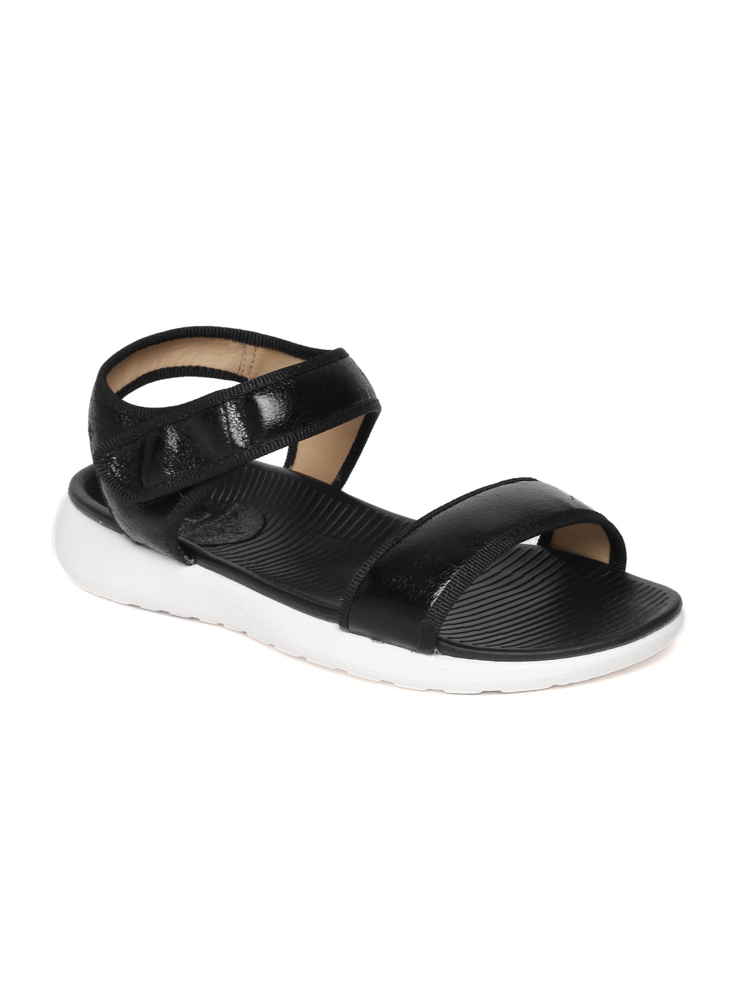 

Carlton London Women Black Solid Open Toe Flats