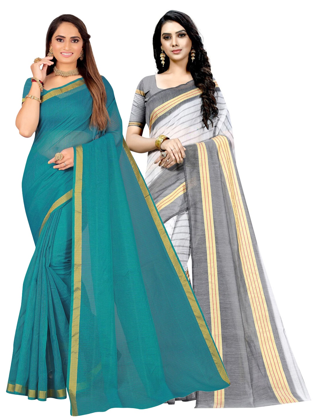 

SAADHVI Selection of 2 Ilkal Saree, Teal