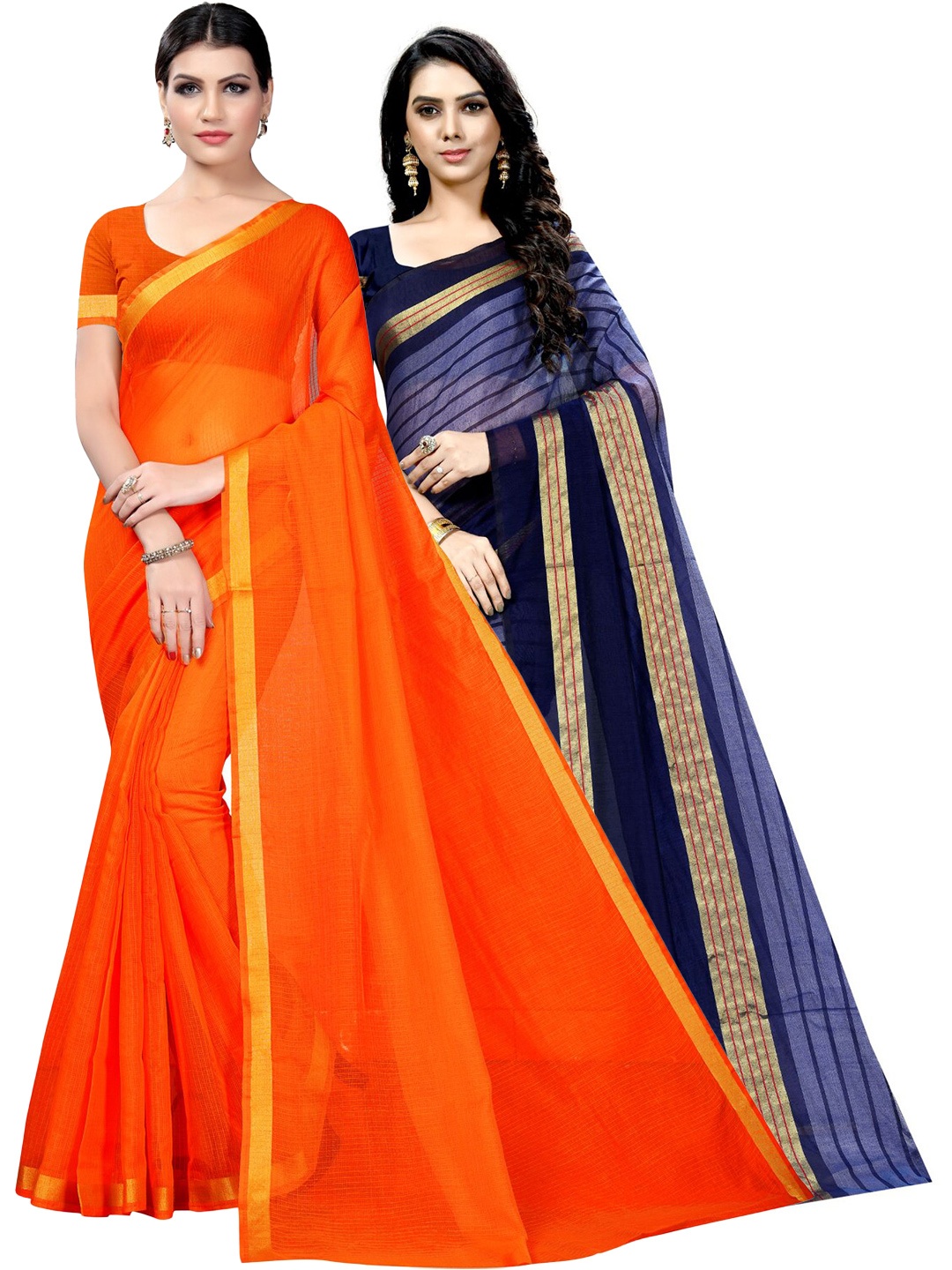 

SAADHVI Selection of 2 Ilkal Saree, Orange
