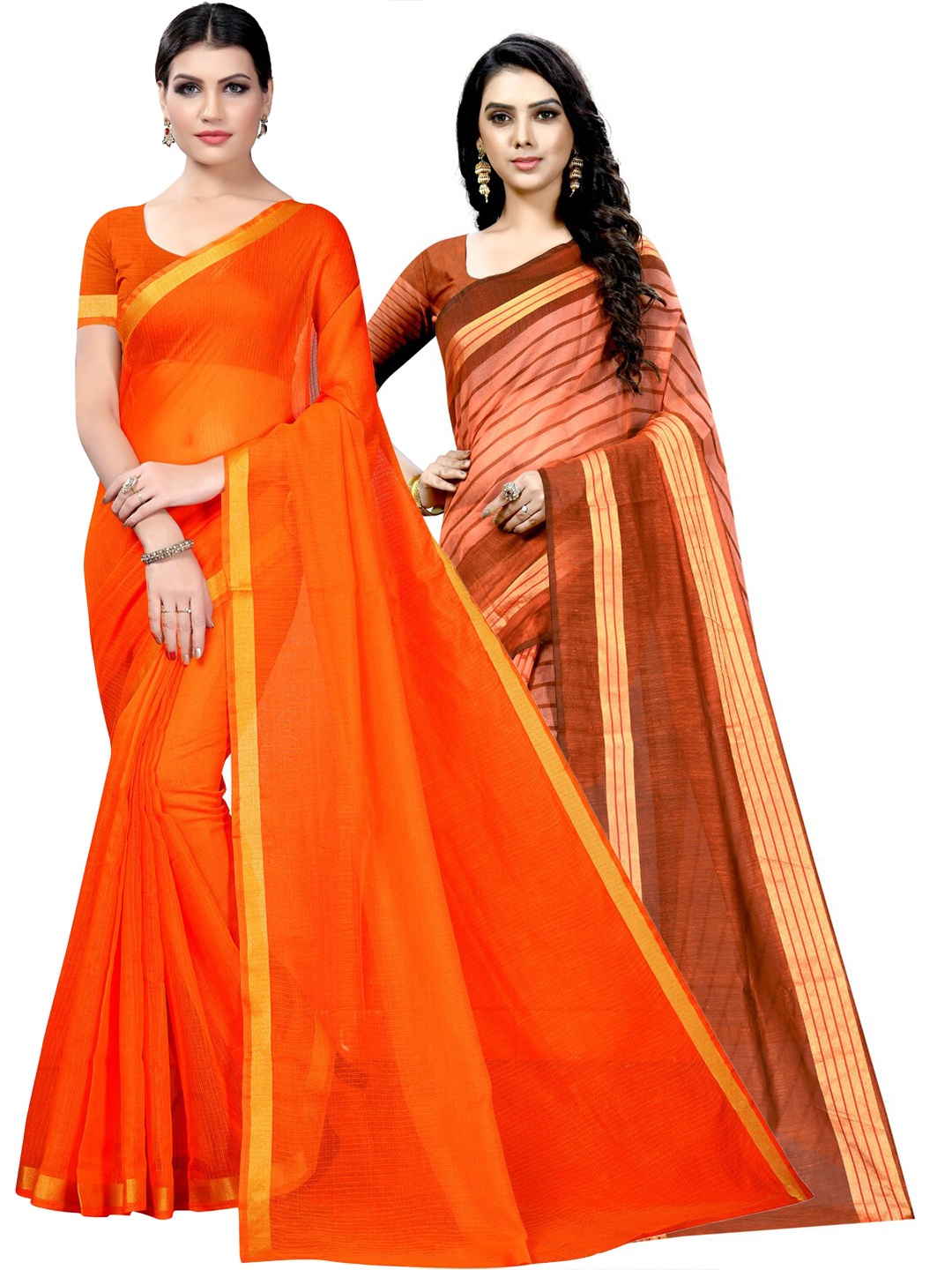 

SAADHVI Selection of 2 Ilkal Saree, Orange
