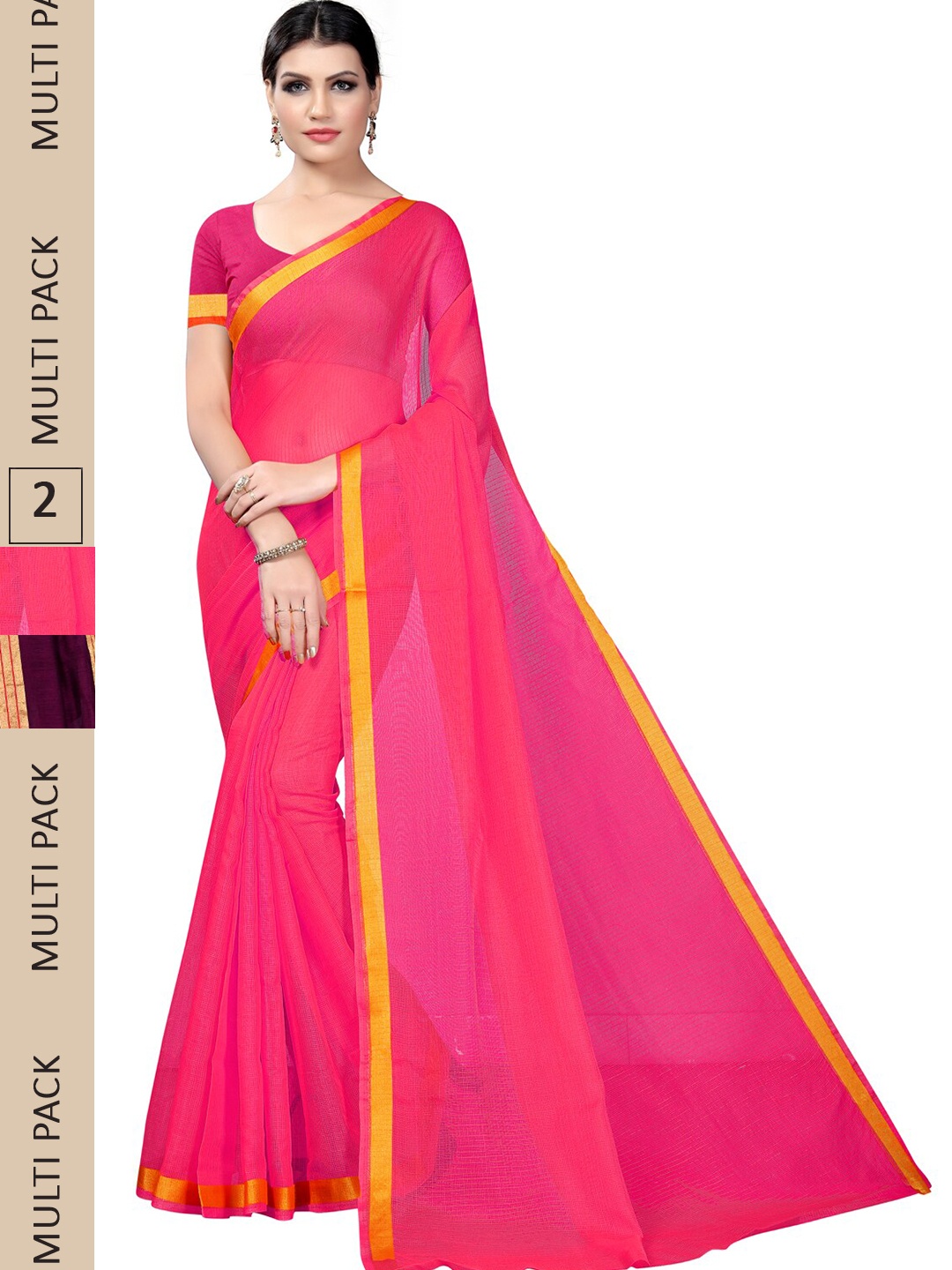 

SAADHVI Selection of 2 Ilkal Saree, Pink