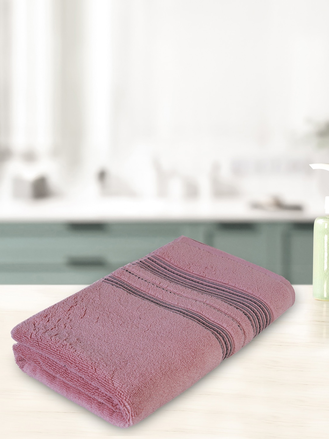 

HomeTown Nora Blush-Pink Highly Absorbent 500 GSM Cotton Bath Towel