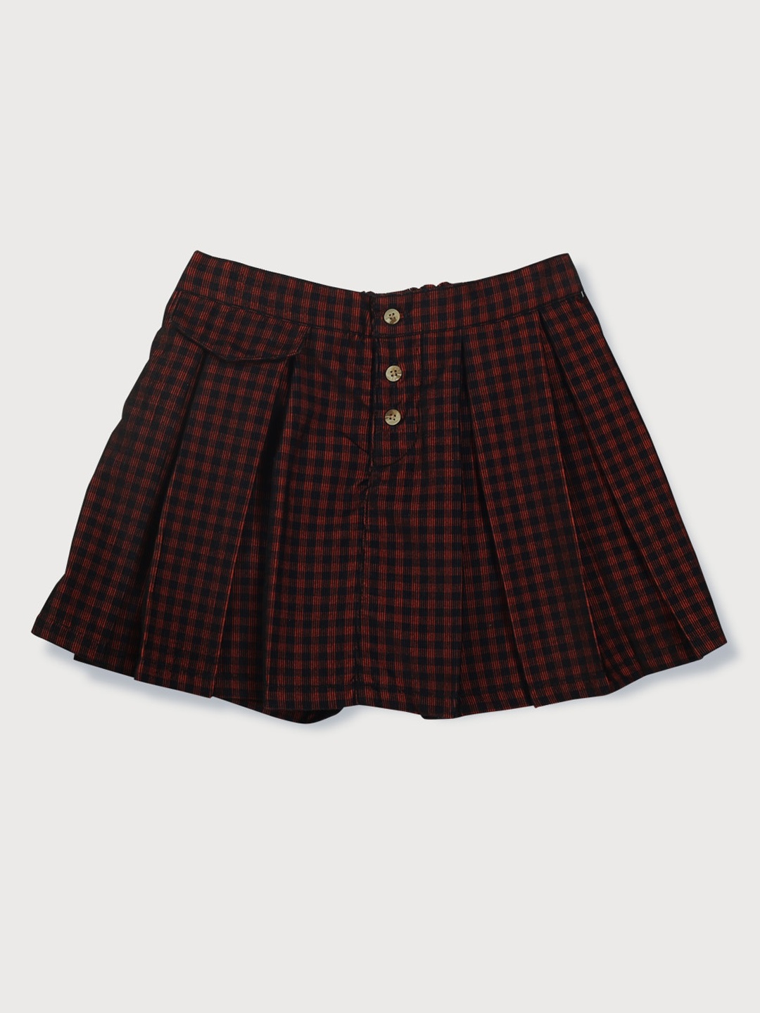 

Gini and Jony Infants Girls Checked Pure Cotton Mini Skirt, Red