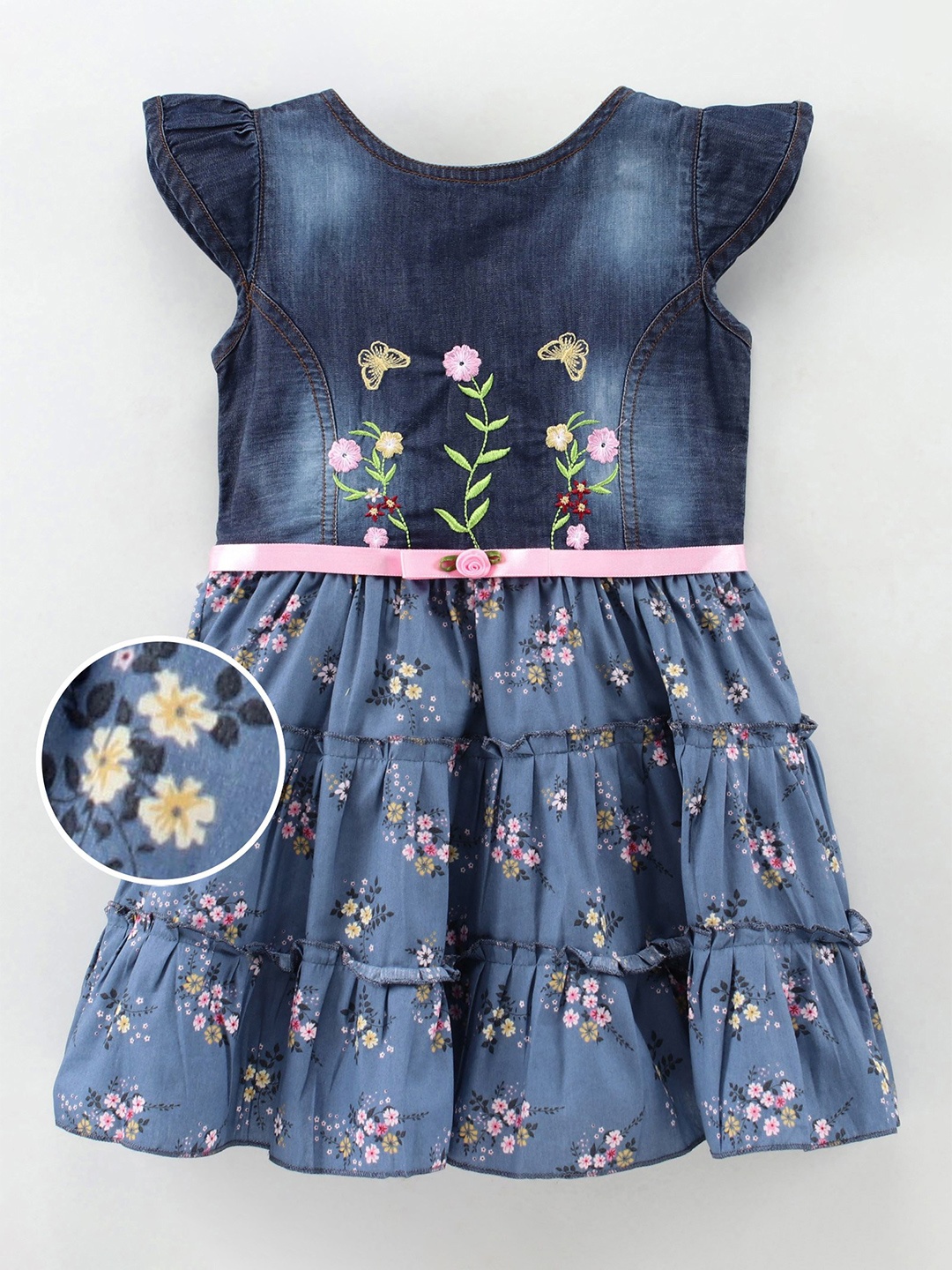 

Enfance Girls Floral A-Line Dress, Pink