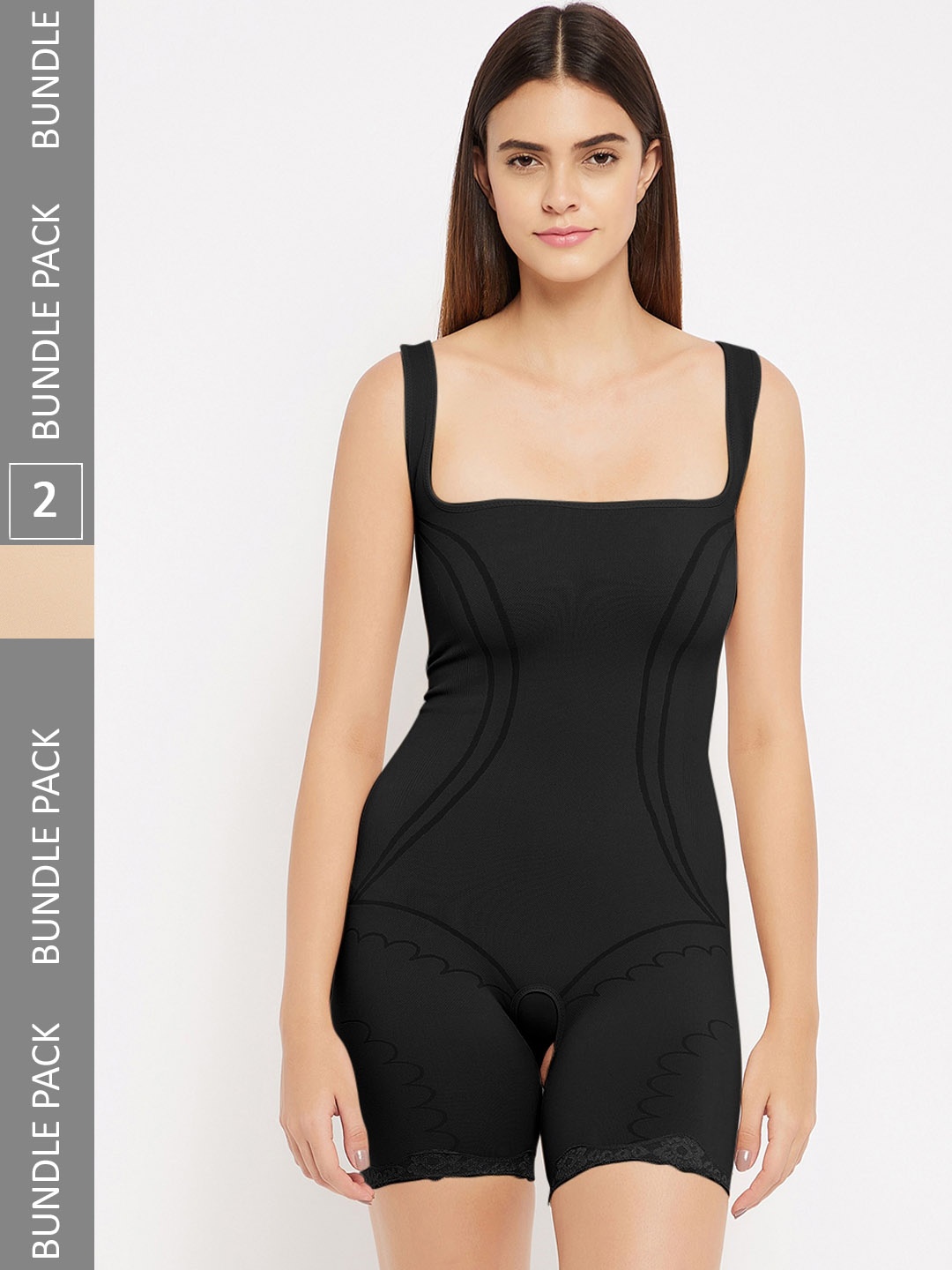

SECRETS BY ZEROKAATA Women Pack of 2 Seamless Full Body Shaper, Assorted