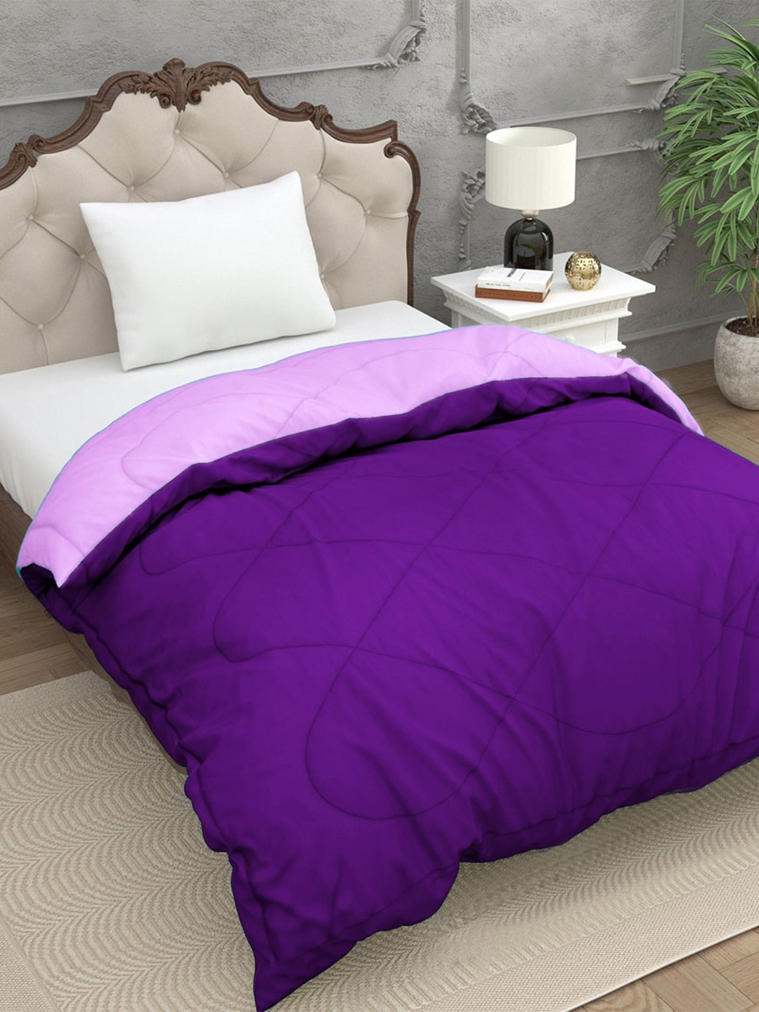 

Sleeping Owls- because your sleep matters Purple 200 GSM Single Bed Comforter