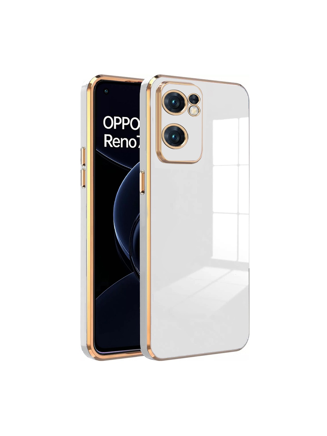 

Karwan Solid Oppo RENO 7 Phone Back Case, White