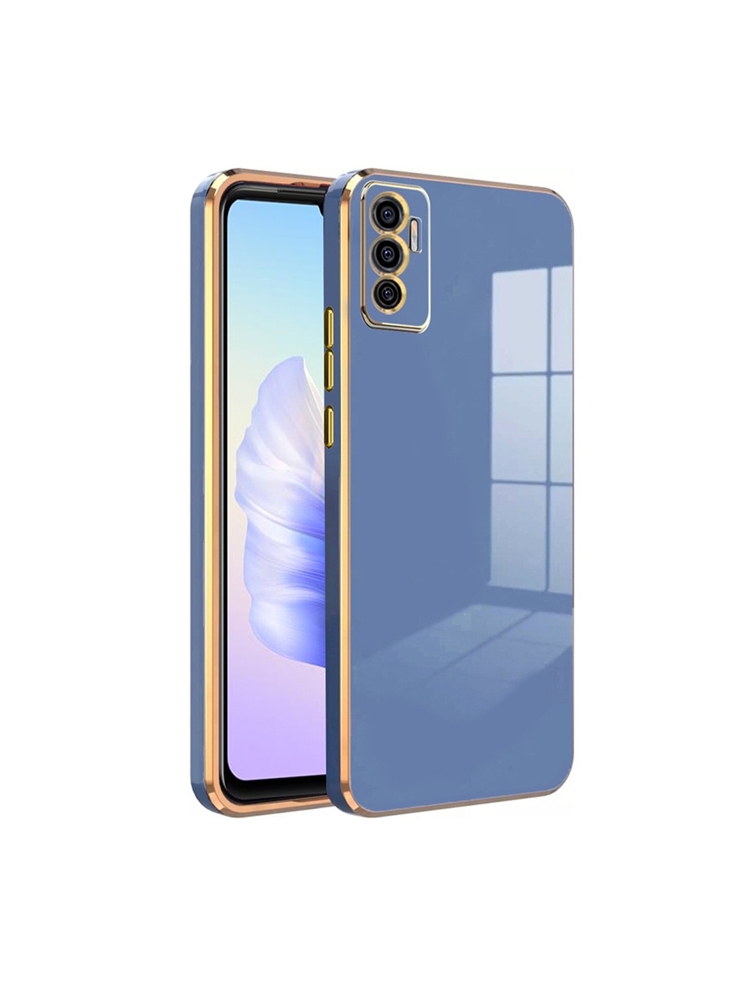 

Karwan Electroplated 6D Vivo V23E Silicon Back Case, Blue