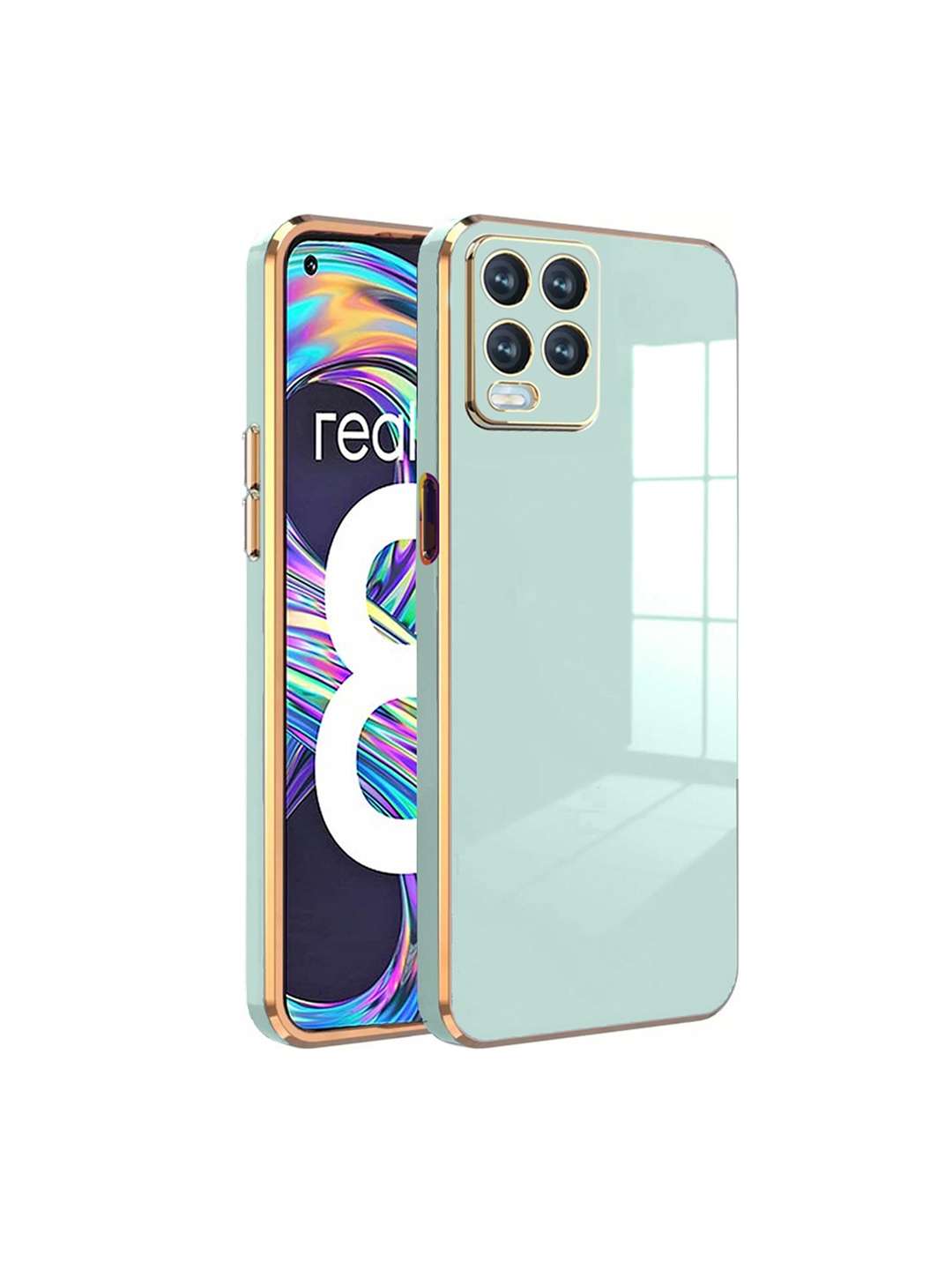 

Karwan Electroplated Chrome 6D Realme 8 5G Phone Back Case, Sea green