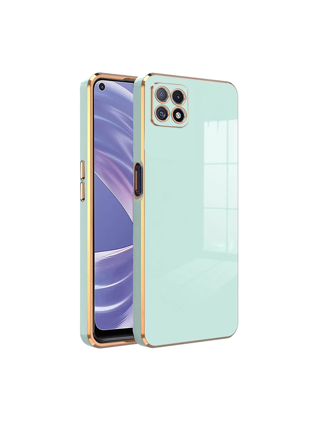 

Karwan Electroplated Chrome 6D Oppo A73 Phone Back Case, Sea green