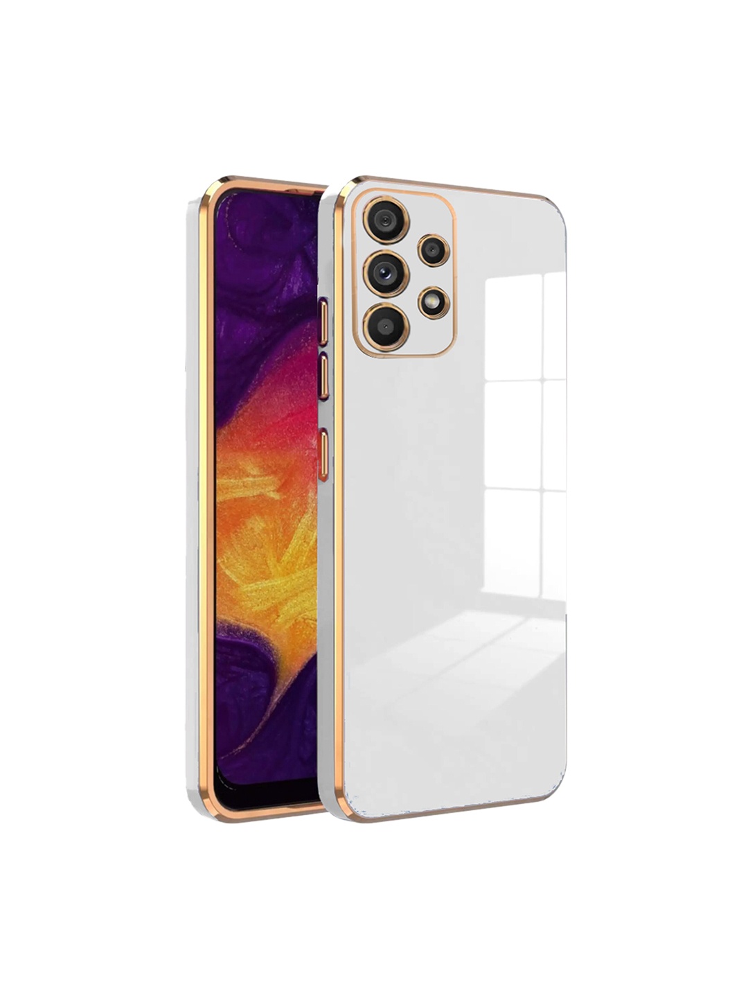 

Karwan Electroplated Chrome 6D Samsung A33 Phone Back Case, White