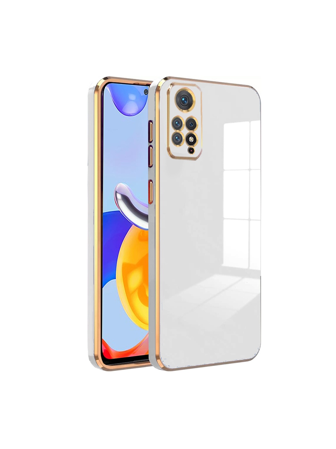 

Karwan Electroplated Chrome 6D Redmi Note 11PRO Phone Back Case, White