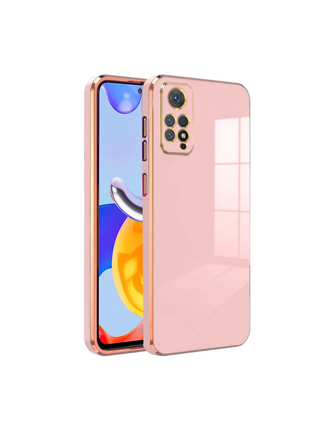

Karwan Electroplated Chrome 6D Redmi Note 11PRO Phone Back Case, Pink
