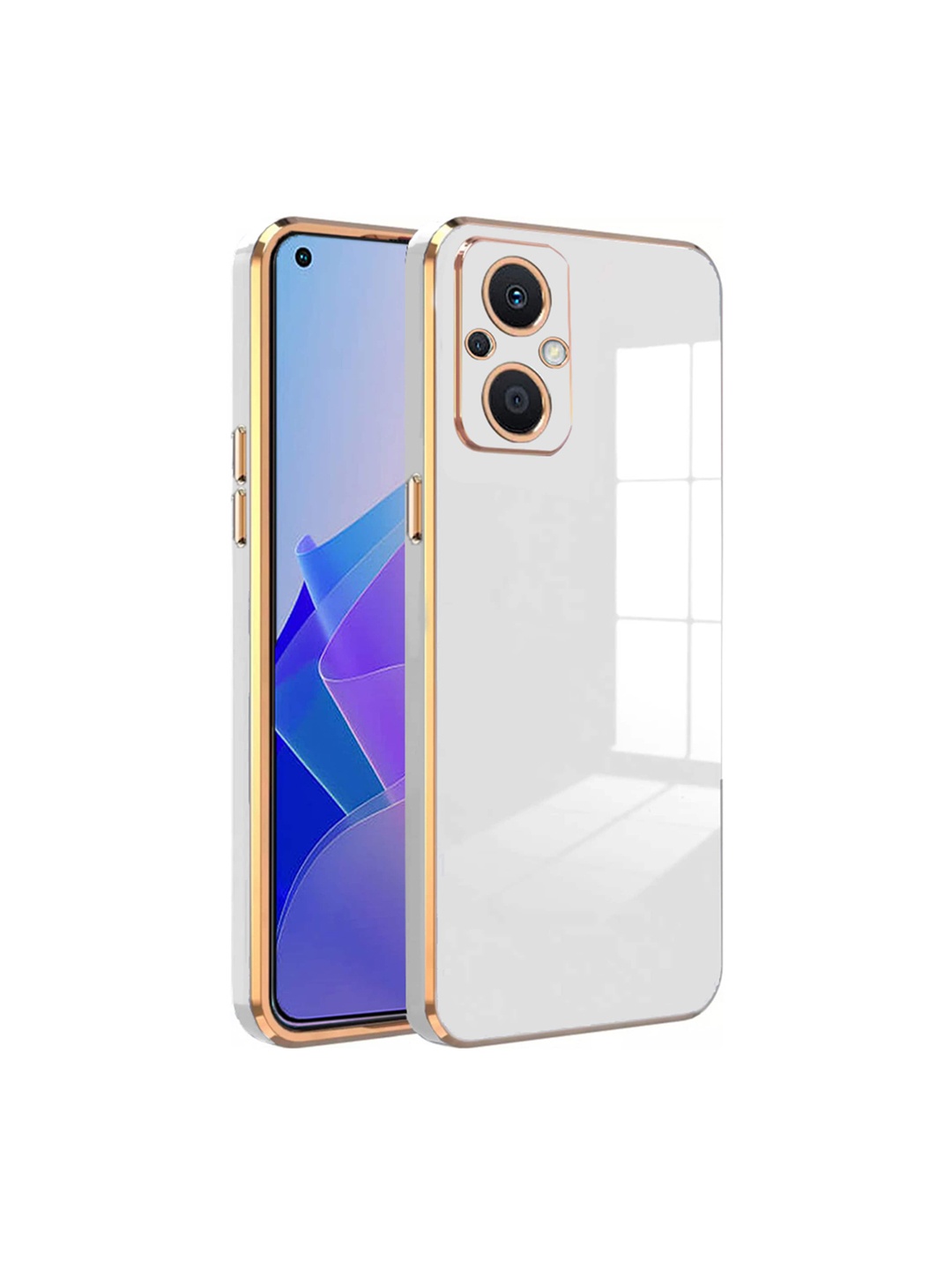 

Karwan Electroplated Chrome 6D Oppo A96 Phone Back Case, White