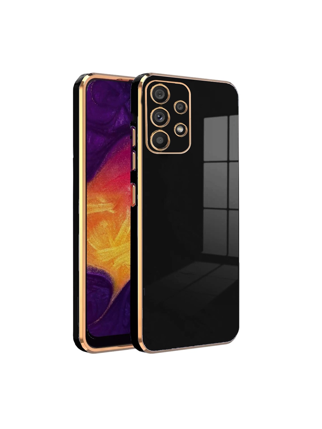 

Karwan Electroplated Chrome 6D Samsung A33 Phone Back Cover, Black
