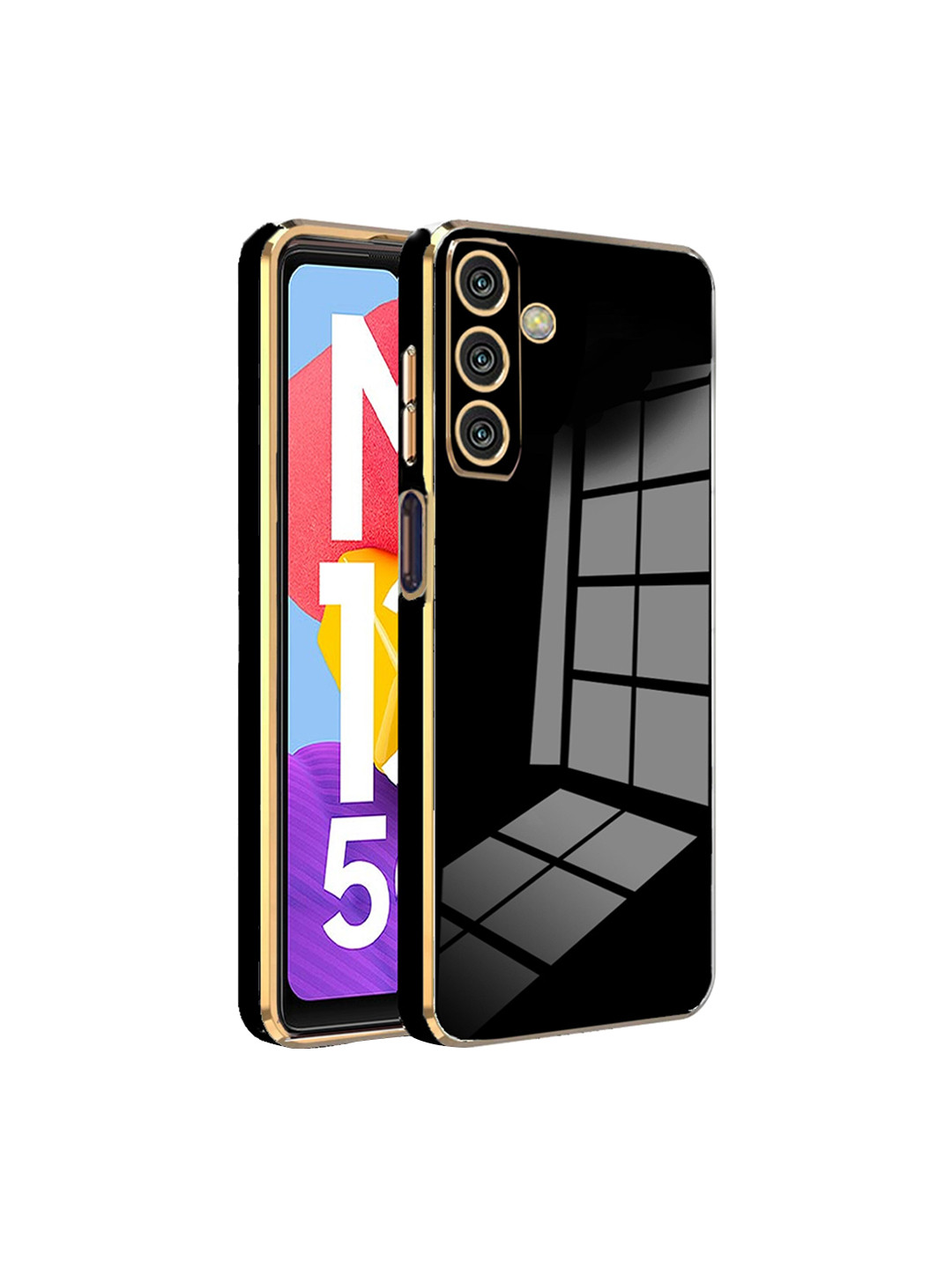 

Karwan Electroplated Chrome 6D Samsung F23 Phone Back Cover, Black
