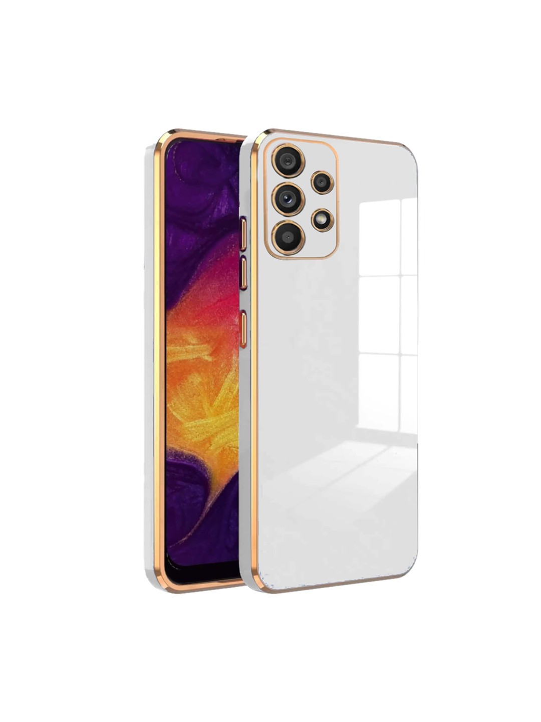 

Karwan Electroplated Chrome 6D Samsung A73 Phone Back Case, White
