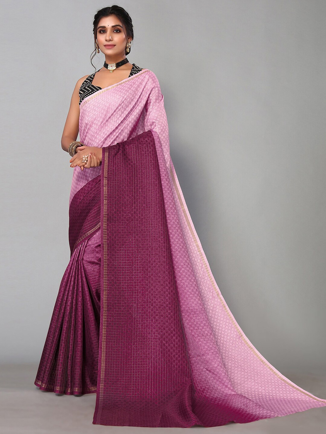 

KALINI Ombre Zari Art Silk Saree, Pink