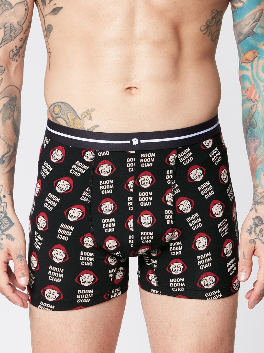 

The Souled Store Men Mid-Rise Printed Trunk 213063, Black