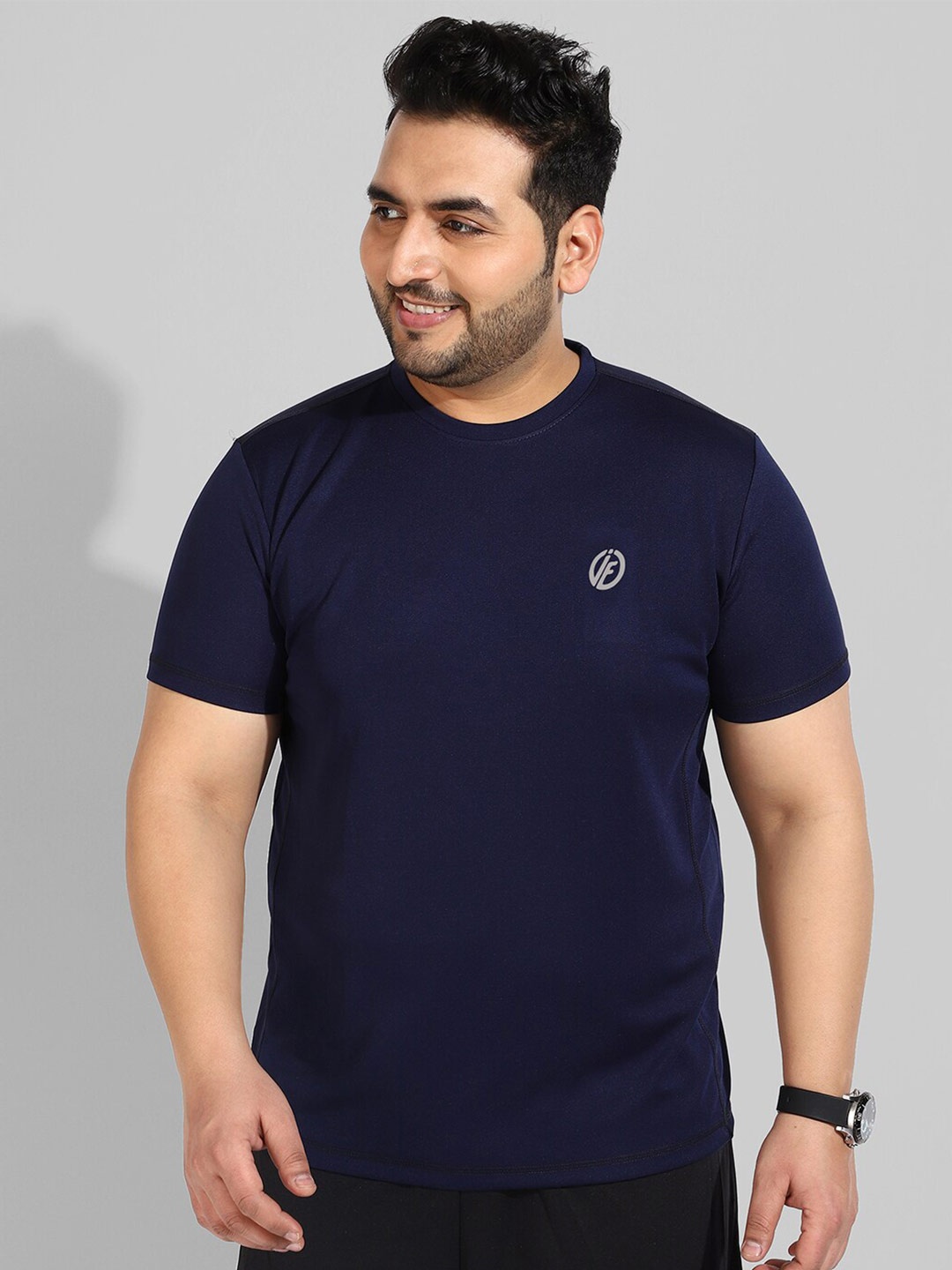 

Instafab Plus Men Plus Size Flex T-shirt, Navy blue