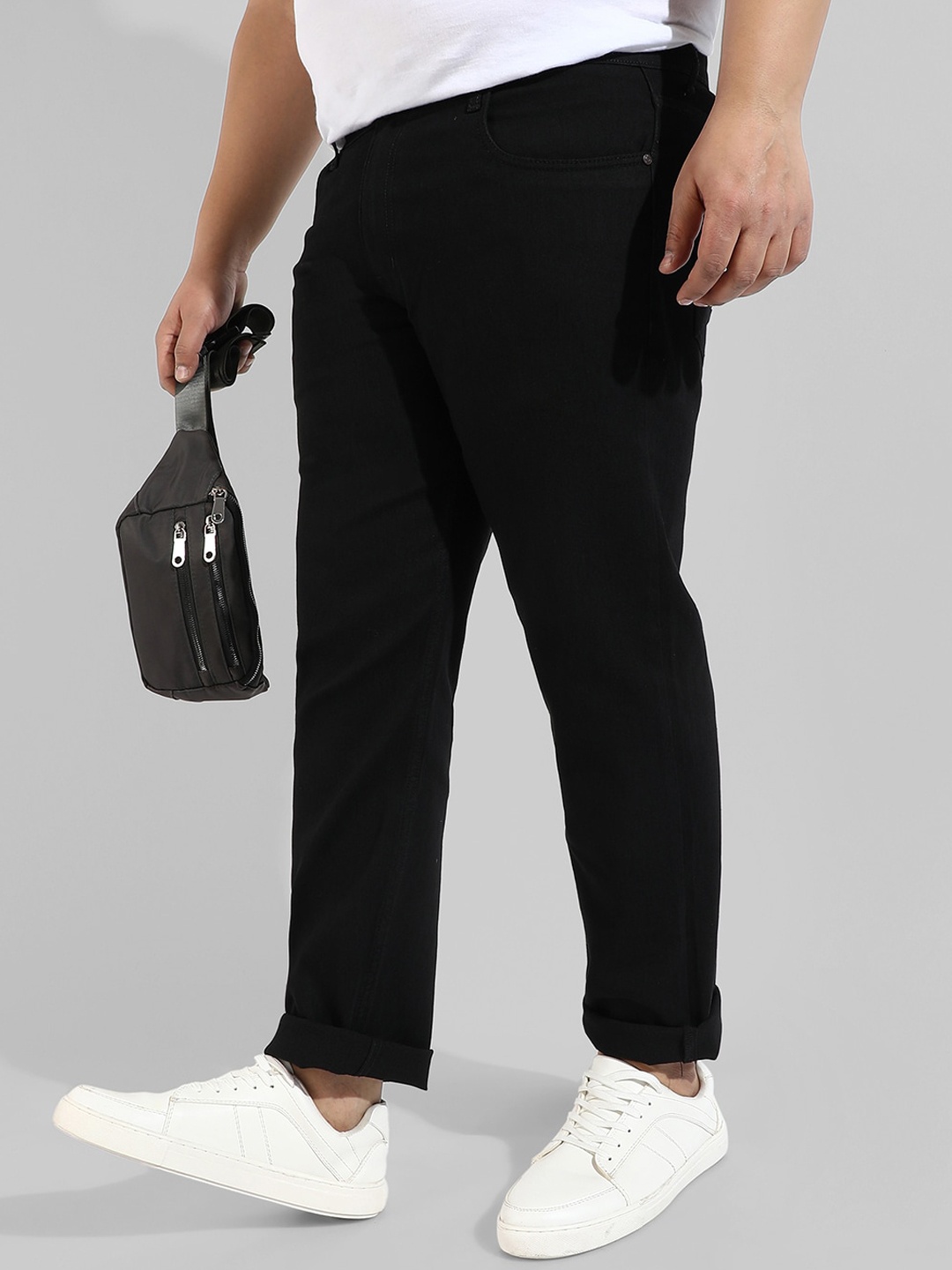 

Instafab Plus Men Regular Fit Stretchable Jeans, Black