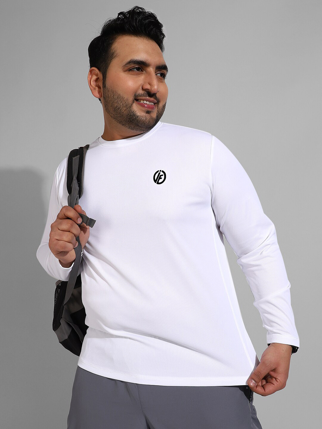 

Instafab Plus Men Plus Size Flex T-shirt, White