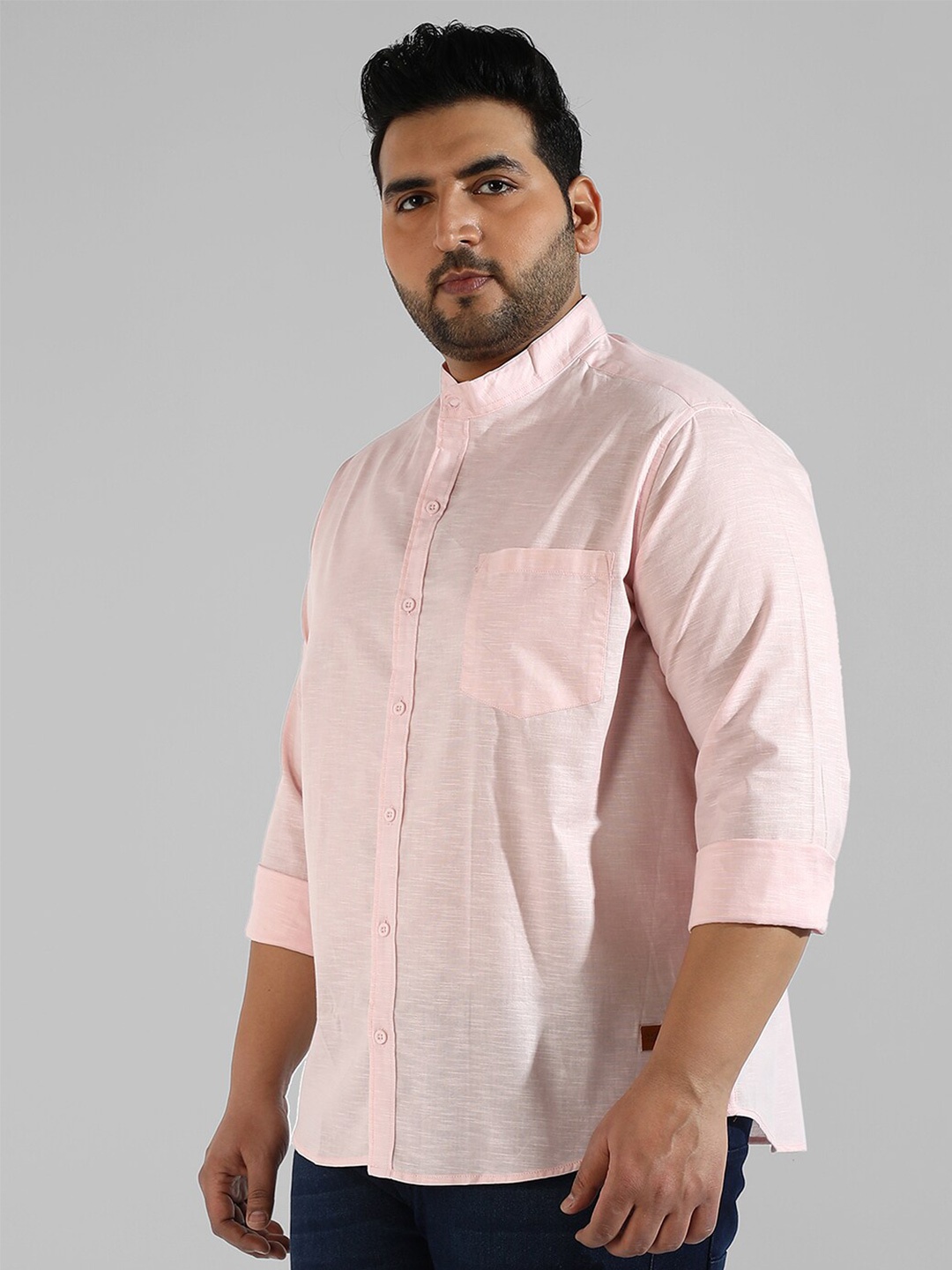 

Instafab Plus Men Plus Size Classic Casual Cotton Shirt, Pink