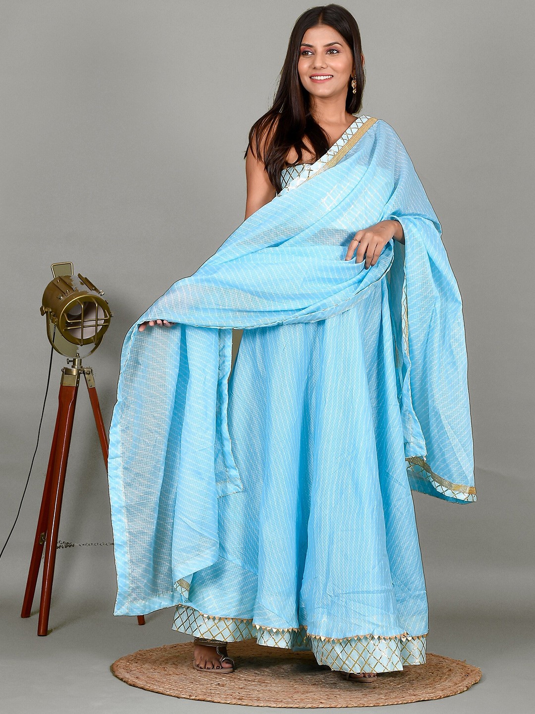 

Kesarya Embroidered Semi-Stitched Lehenga & Unstitched Blouse With Dupatta, Blue