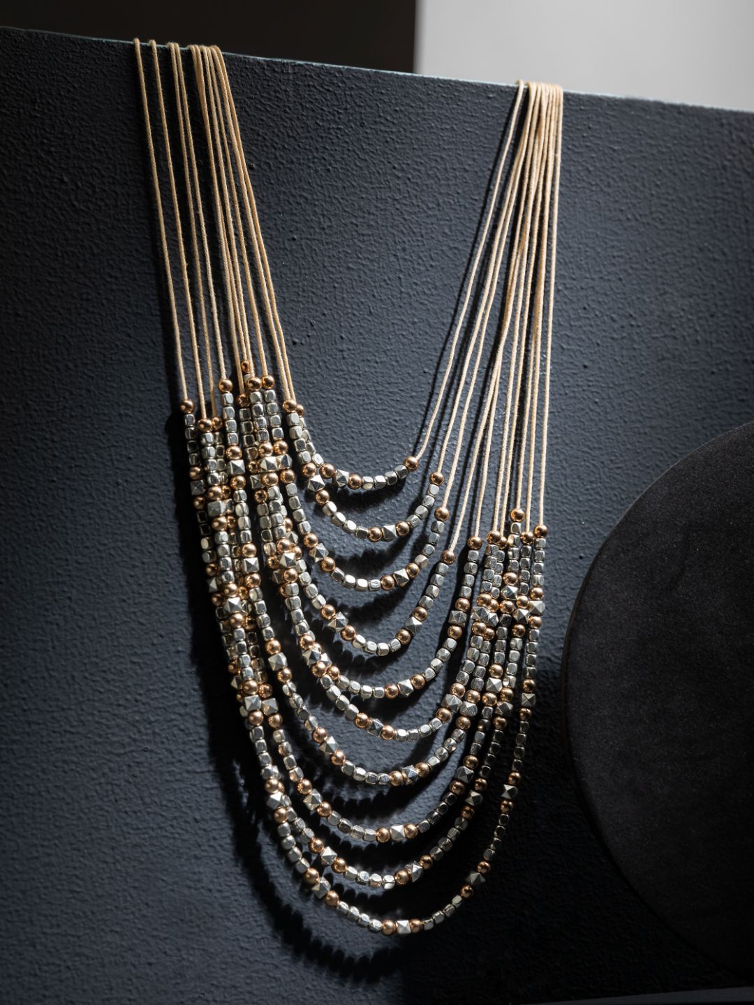 

PRITA BY PRIYAASI Beaded Threaded Gold-Plated Layered Necklace