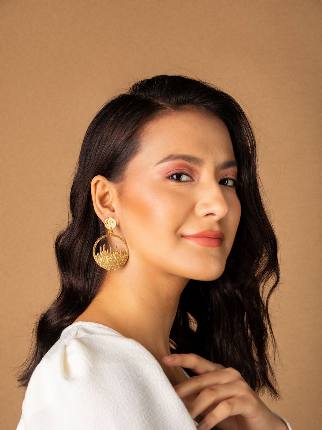 

PRITA BY PRIYAASI Gold-Plated Circular Drop Earrings