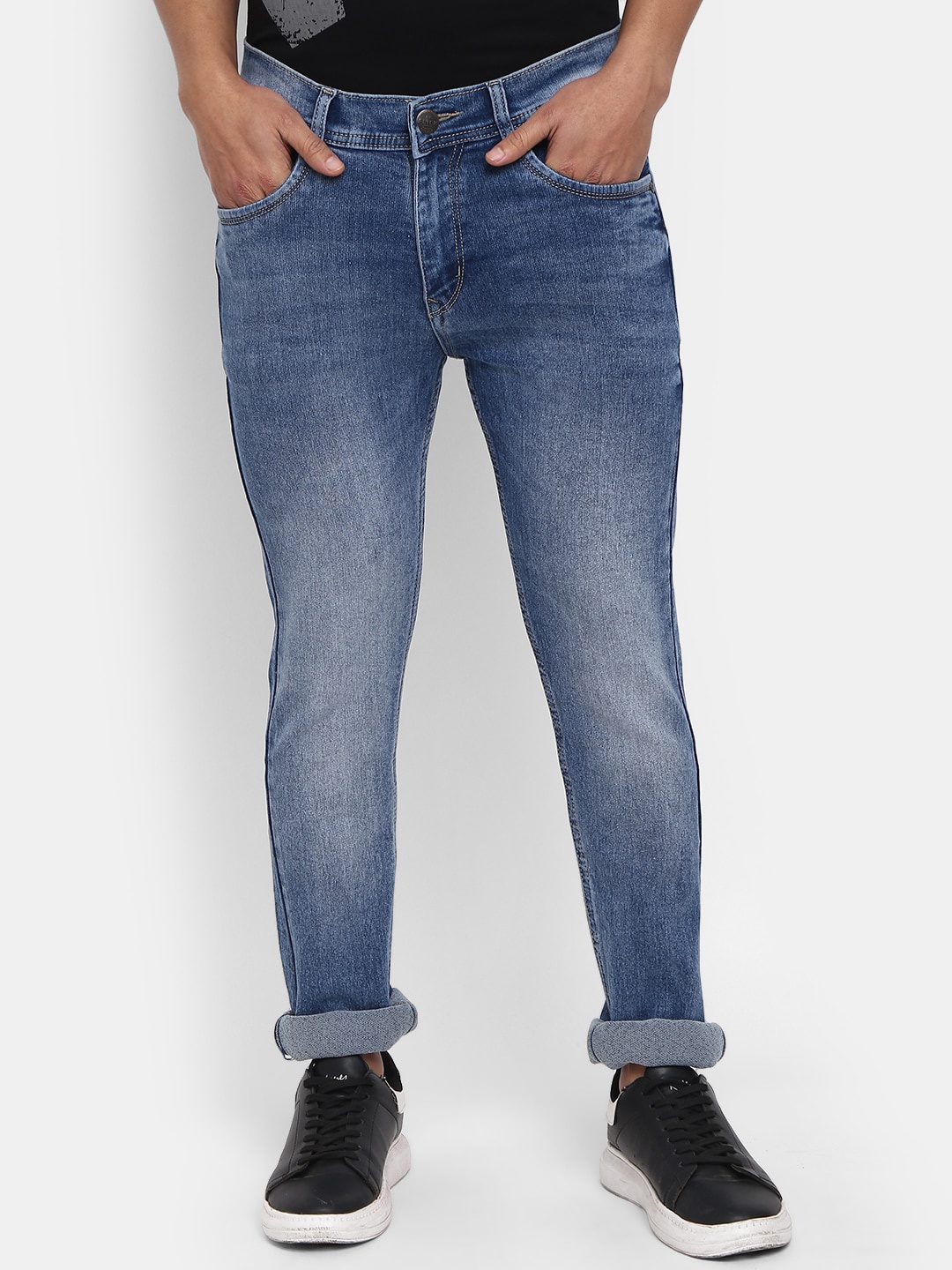 

V-Mart Men Classic Heavy Fade Cotton Jeans, Blue