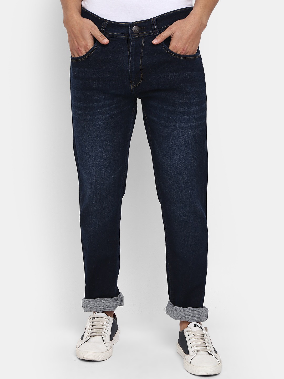 

V-Mart Men Classic Light Fade Cotton Jeans, Blue