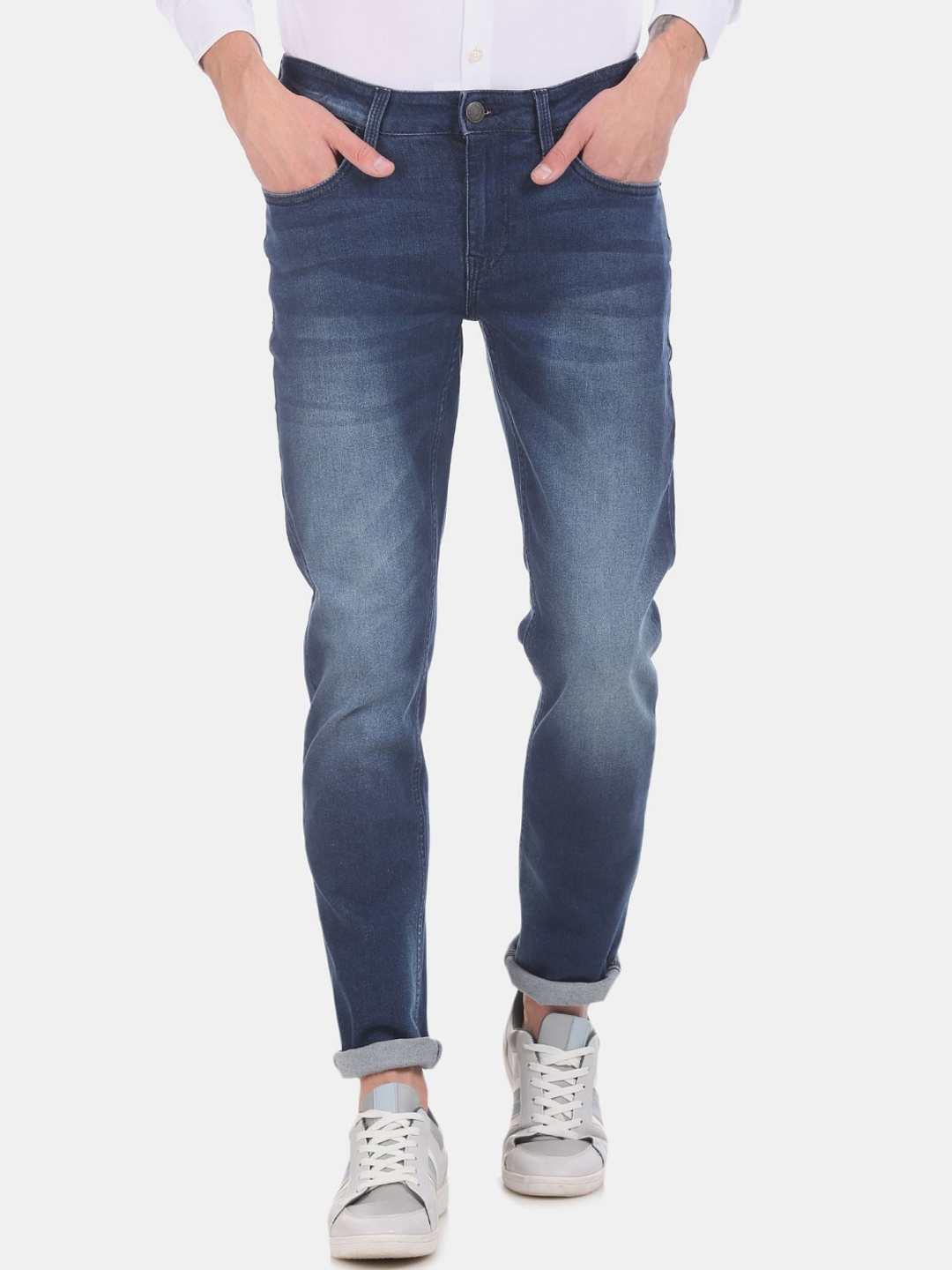 

V-Mart Men Heavy Fade Cotton Jeans, Blue