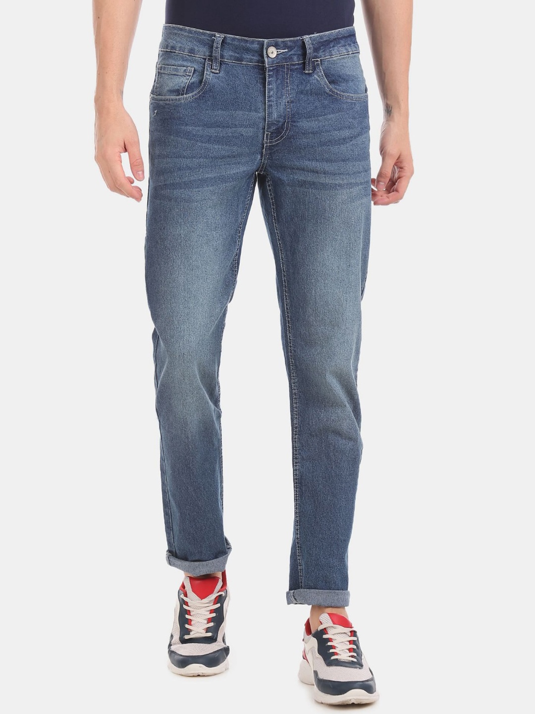 

V-Mart Men Light Fade Cotton Jeans, Blue