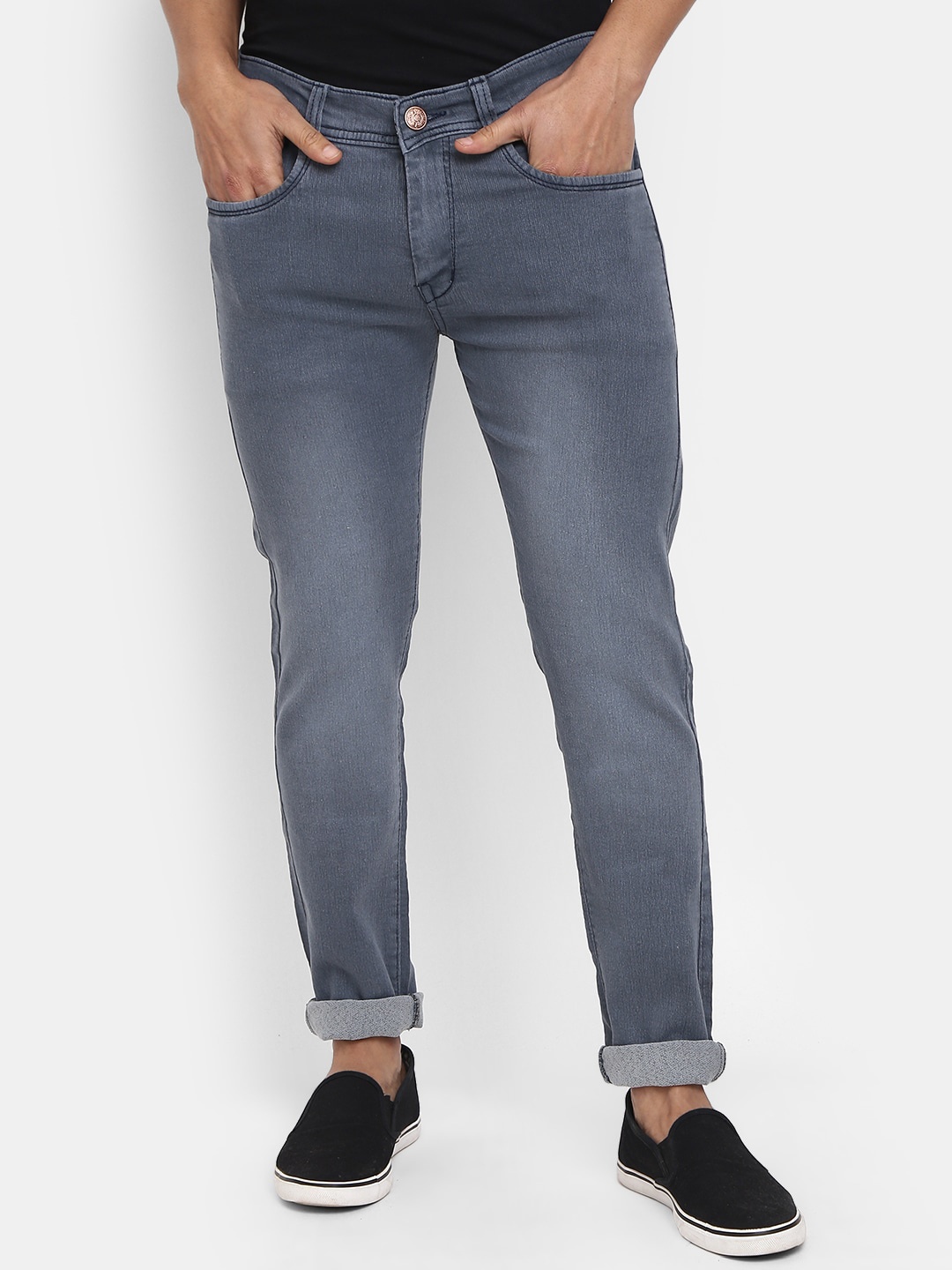 

V-Mart Men Mid Rise Classic Heavy Fade Jeans, Grey