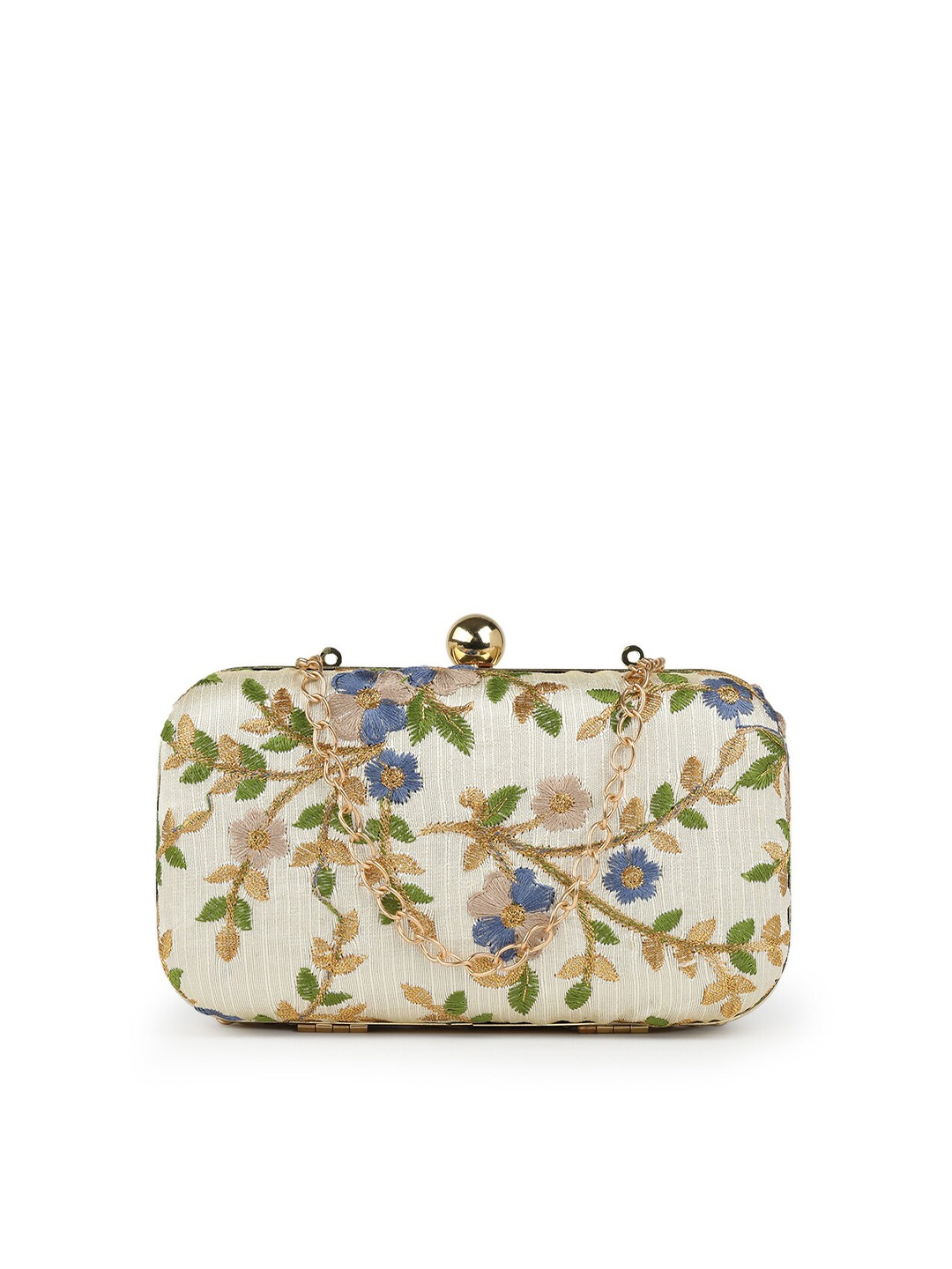 

gaura pakhi Women Embroidered Box Clutch, White