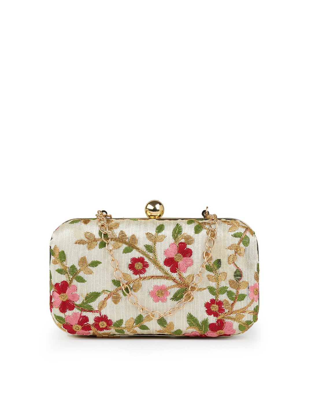 

gaura pakhi WomenbEmbroidered Box Clutch, Off white