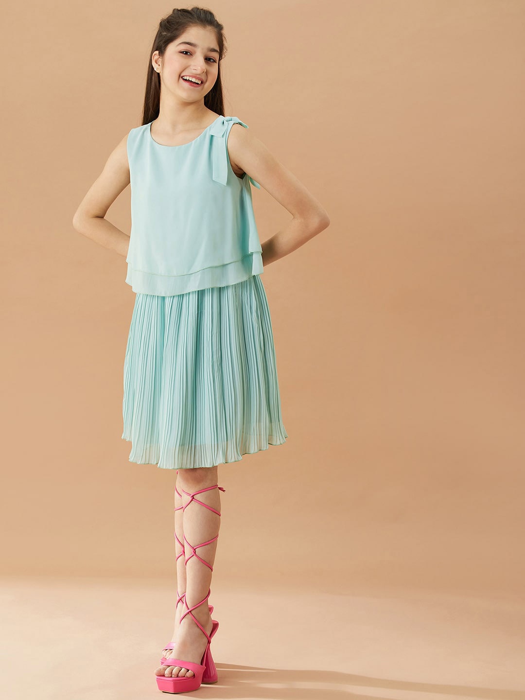 

pspeaches Georgette A-Line Dress, Green