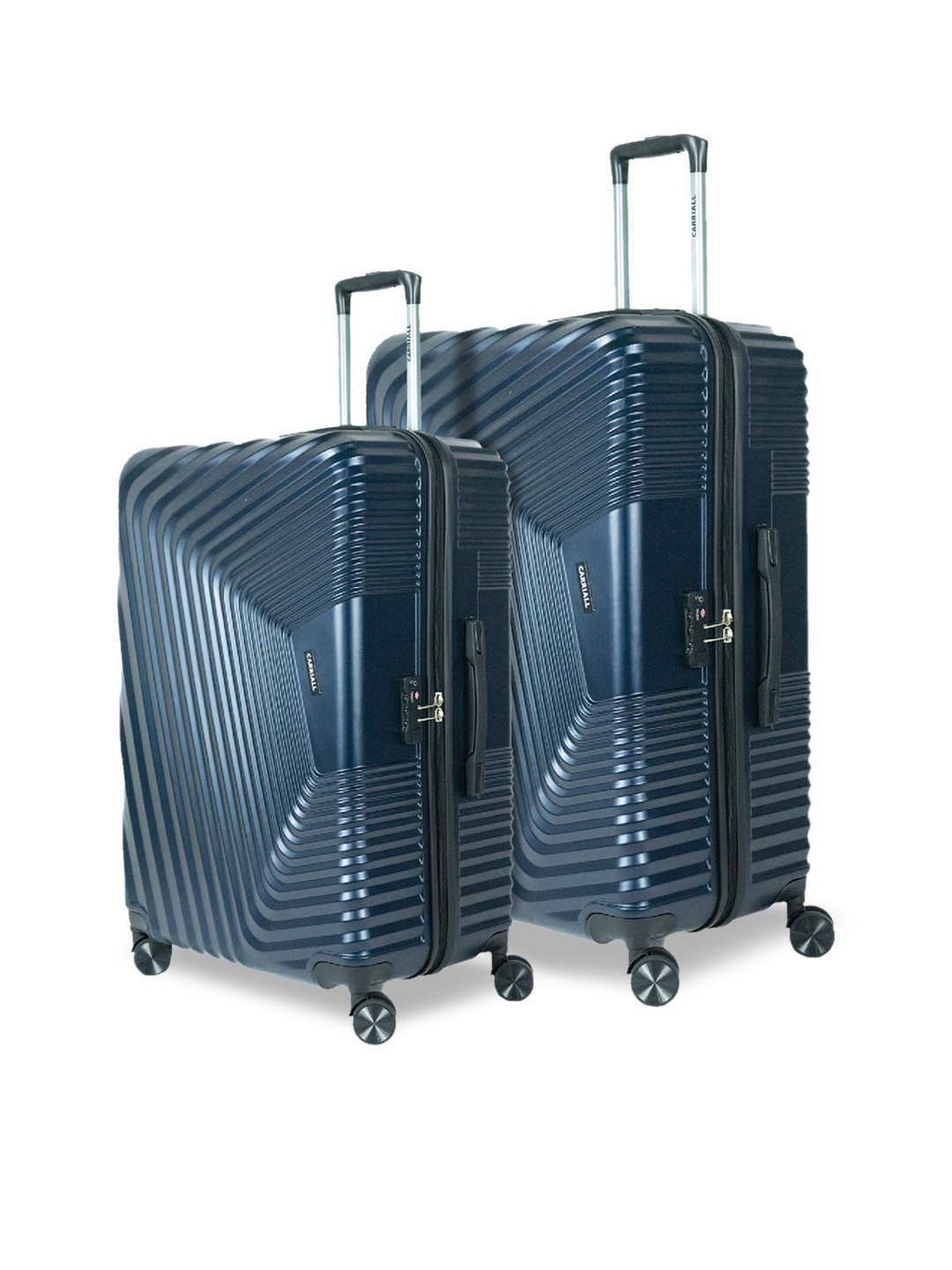 

CARRIALL Set Of 2 Textured Hard-Sided Trolley Suitcase, Teal