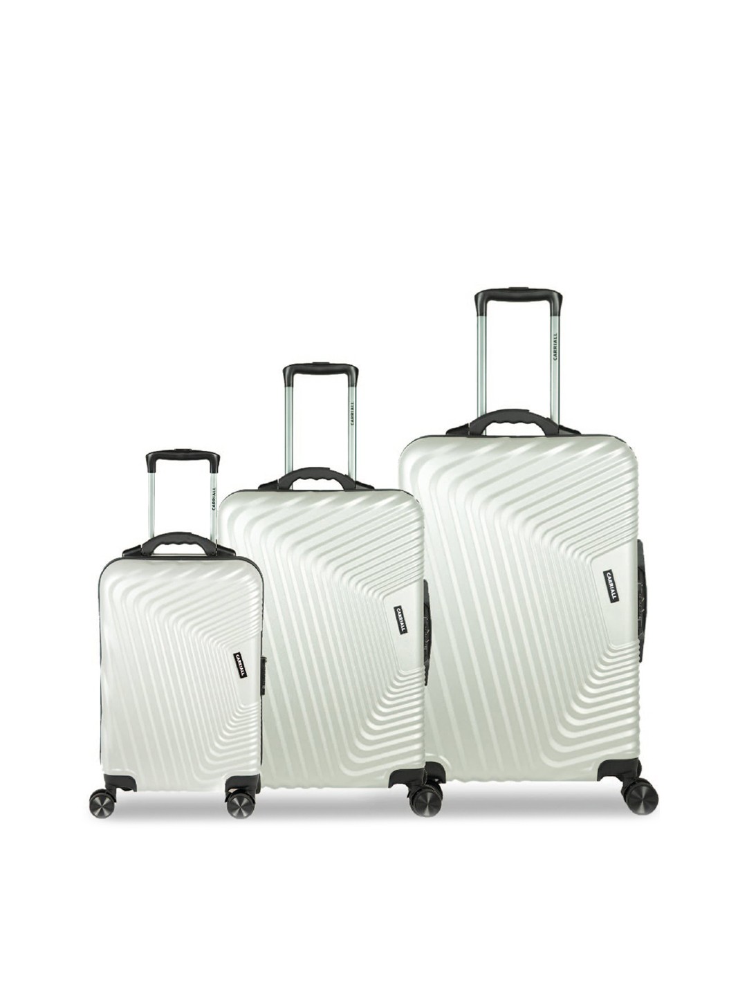 

CARRIALL Set Of 3 Textured Trolley Suitcases, Silver