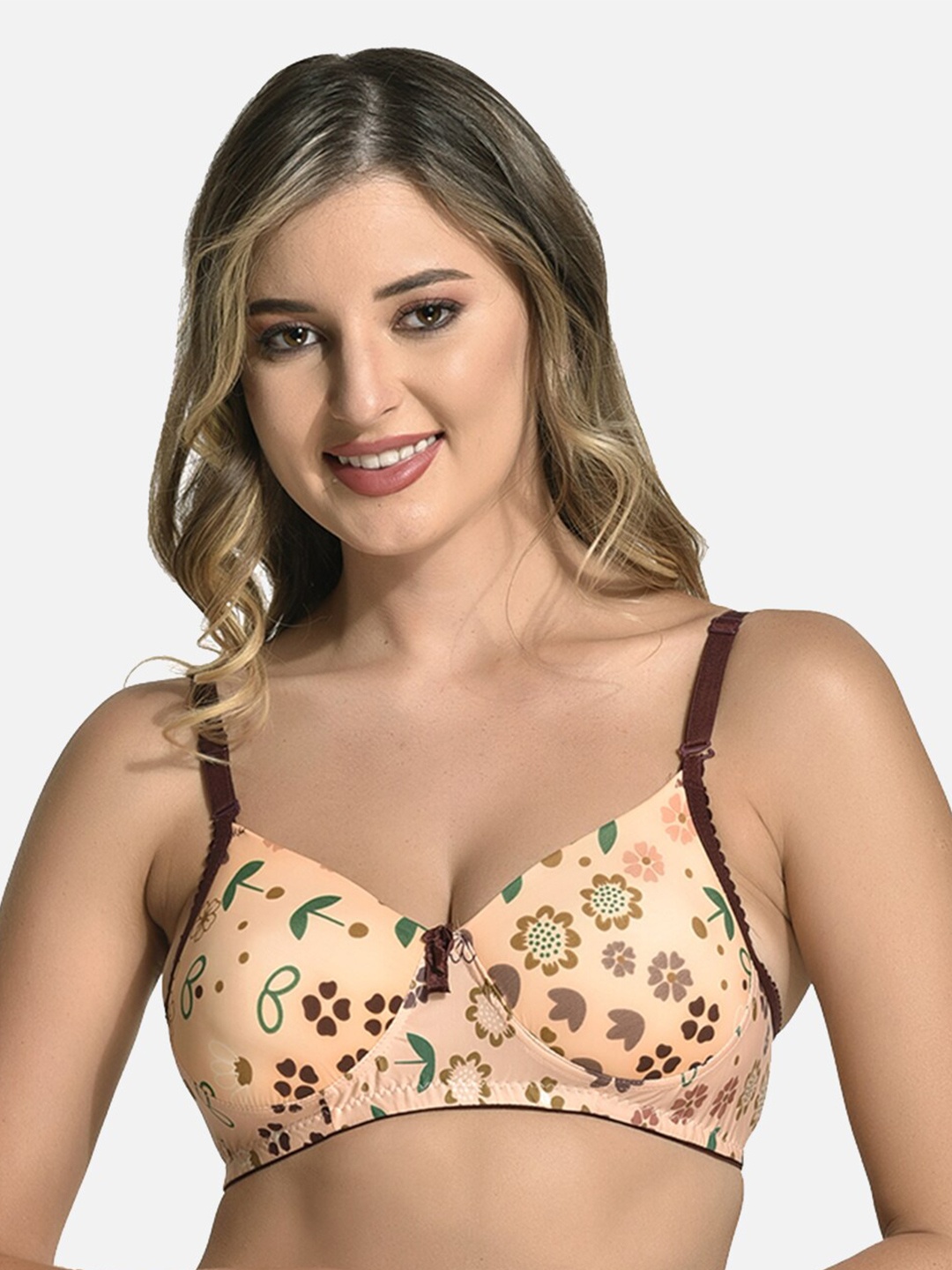 

StyFun Floral Lightly Padded Everyday Bra, Beige