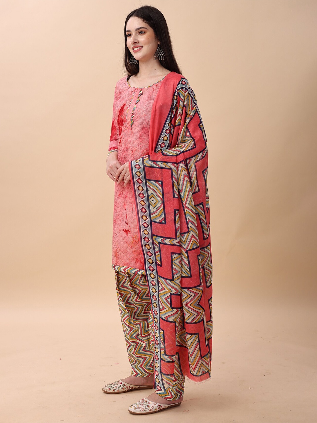 

Rajnandini Abstract Printed Pure Cotton Unstitched Dress Material, Peach