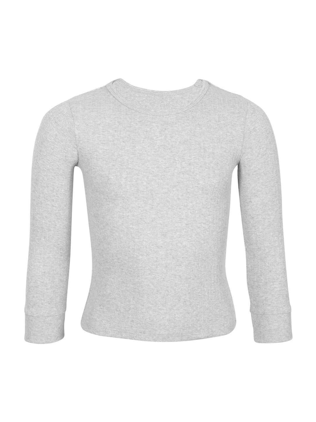 

Charm n Cherish Kids Striped Thermal Top, Grey melange