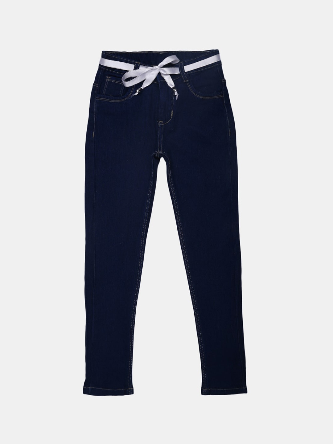

V-Mart Girls Classic Mid-Rise Cotton Jeans, Navy blue