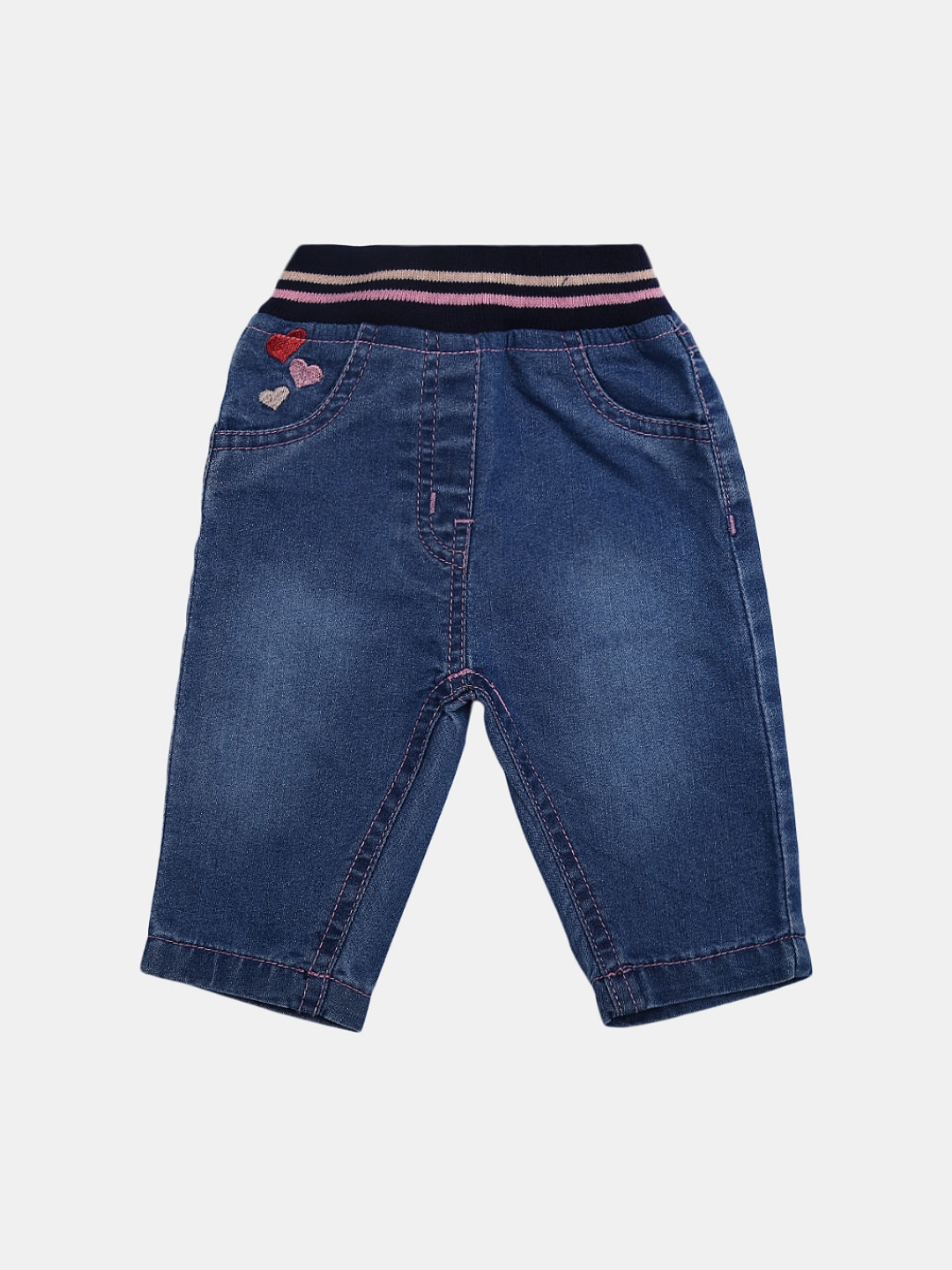 

V-Mart Infant Kids Cotton Regular Fit Mid-Rise Jeans, Navy blue