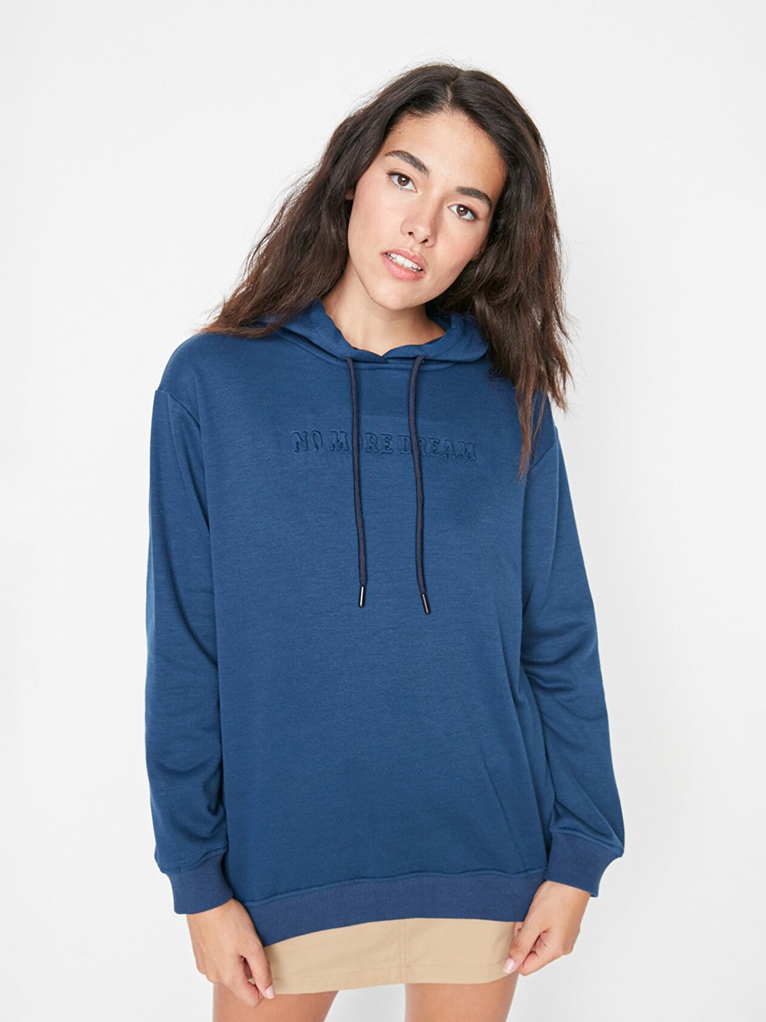 

Trendyol Women Printed Hooded Sweatshirt, Blue