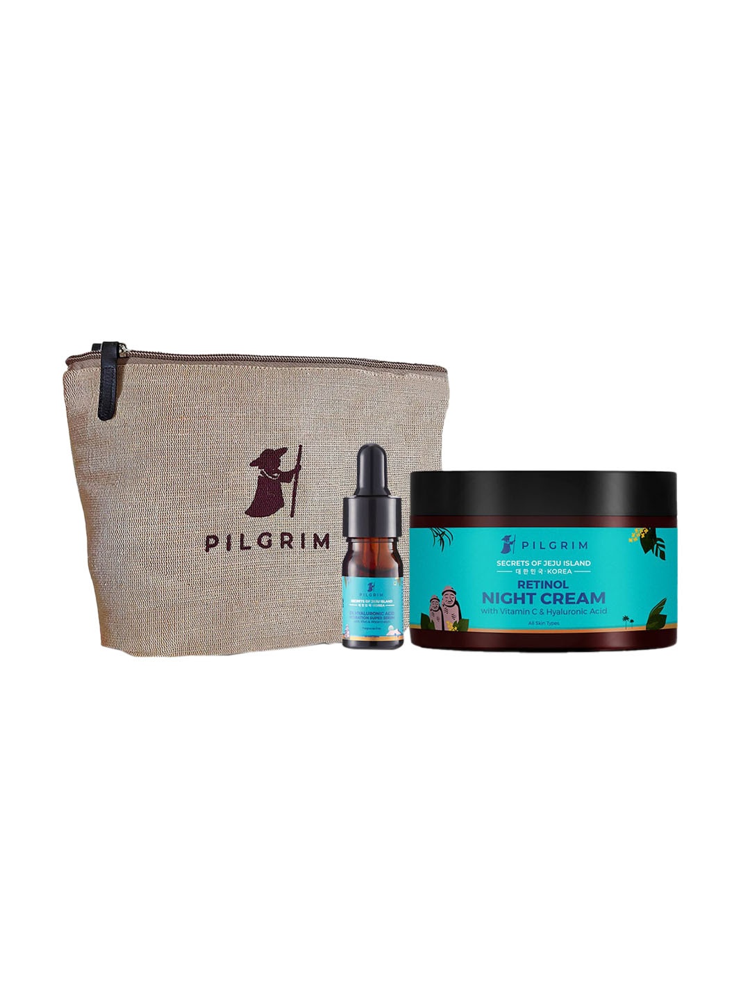 

Pilgrim Exclusive 2 - Step Korean Beauty Skincare Kit with Premium Jute Bag, Teal