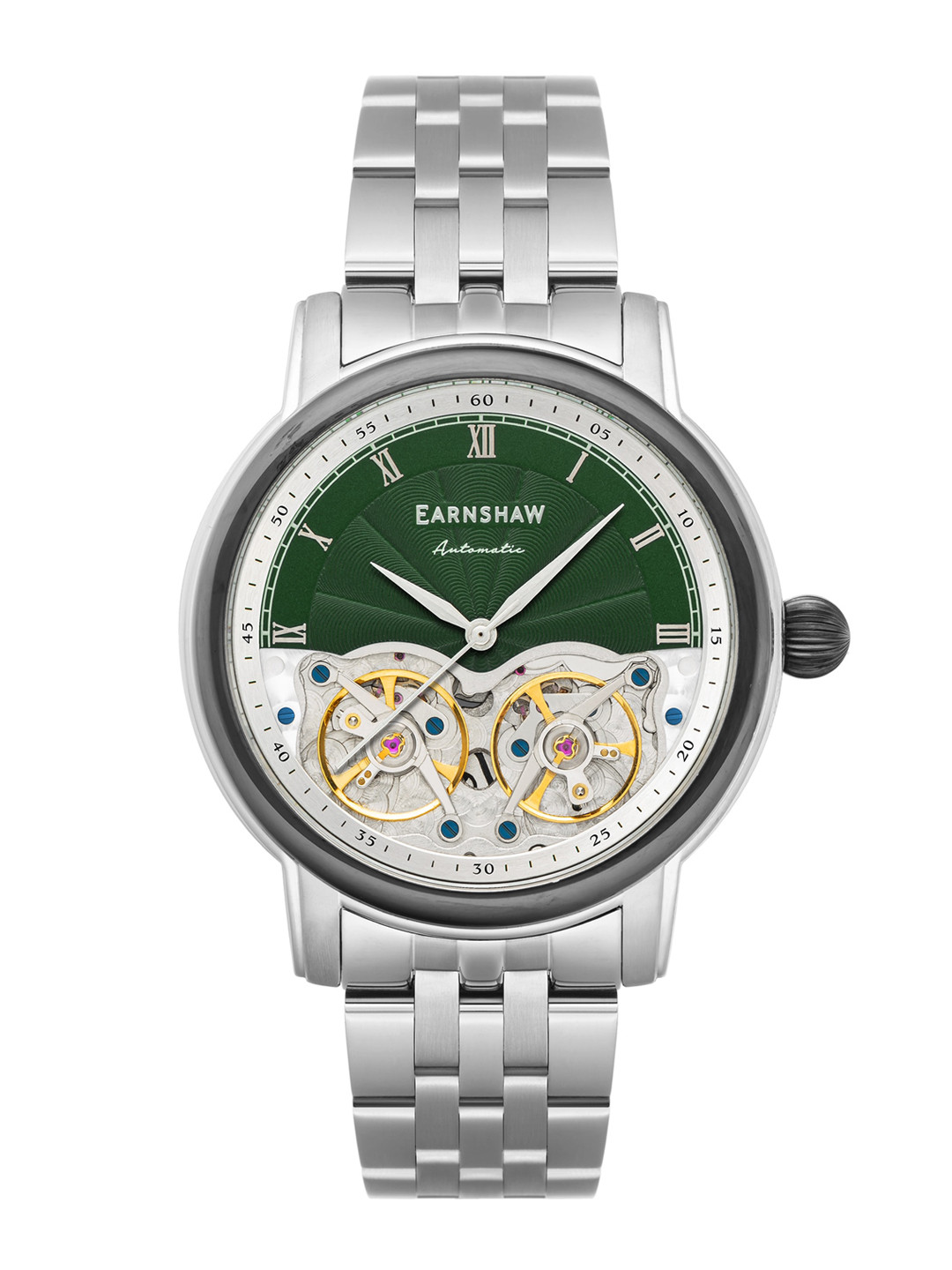 

EARNSHAW Men Embellished Dial & Stainless Steel Bracelet Style Straps Watch ES-8255-33, Green